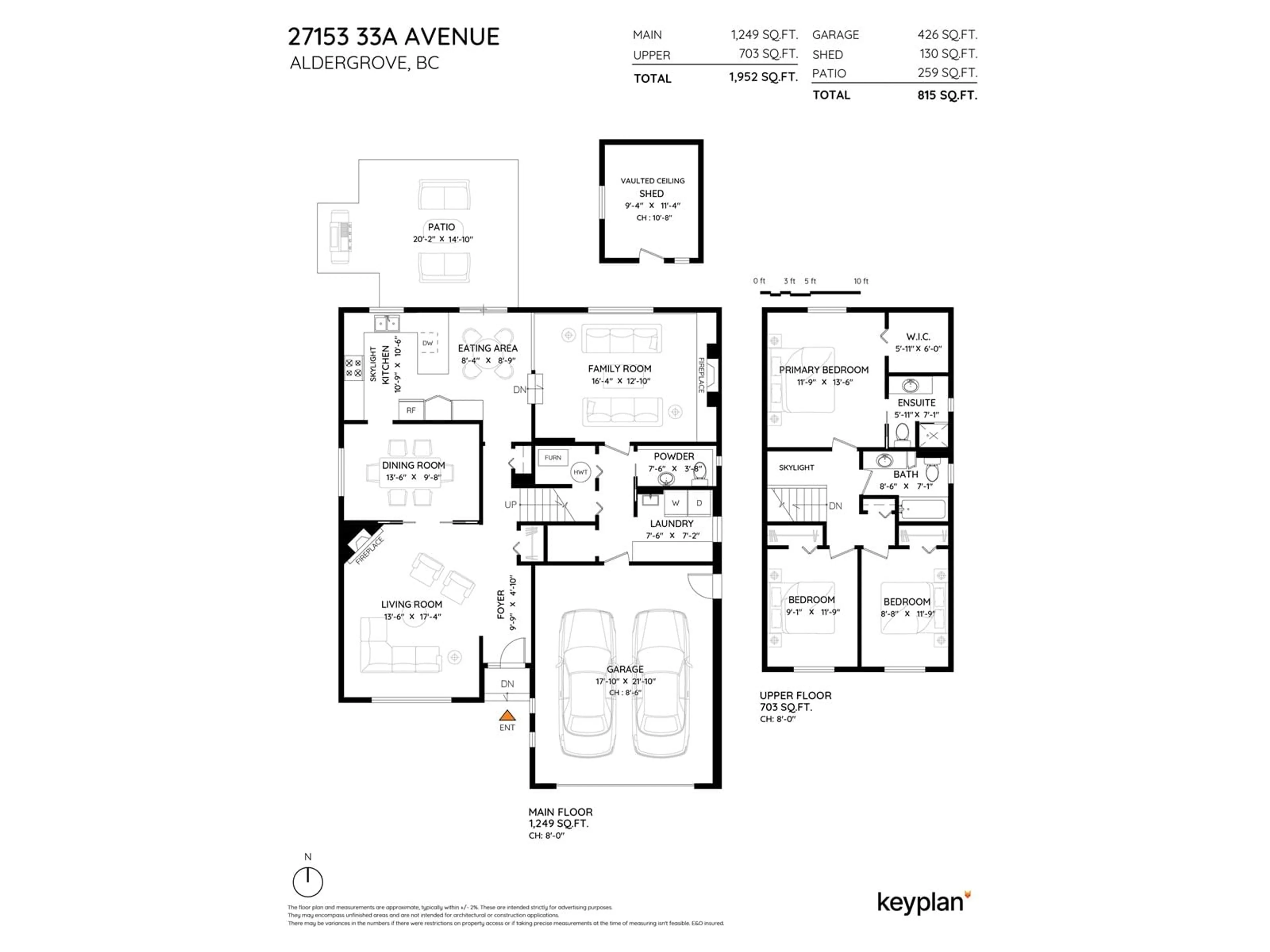 Floor plan for 27153 33A, Langley British Columbia V4W3H5