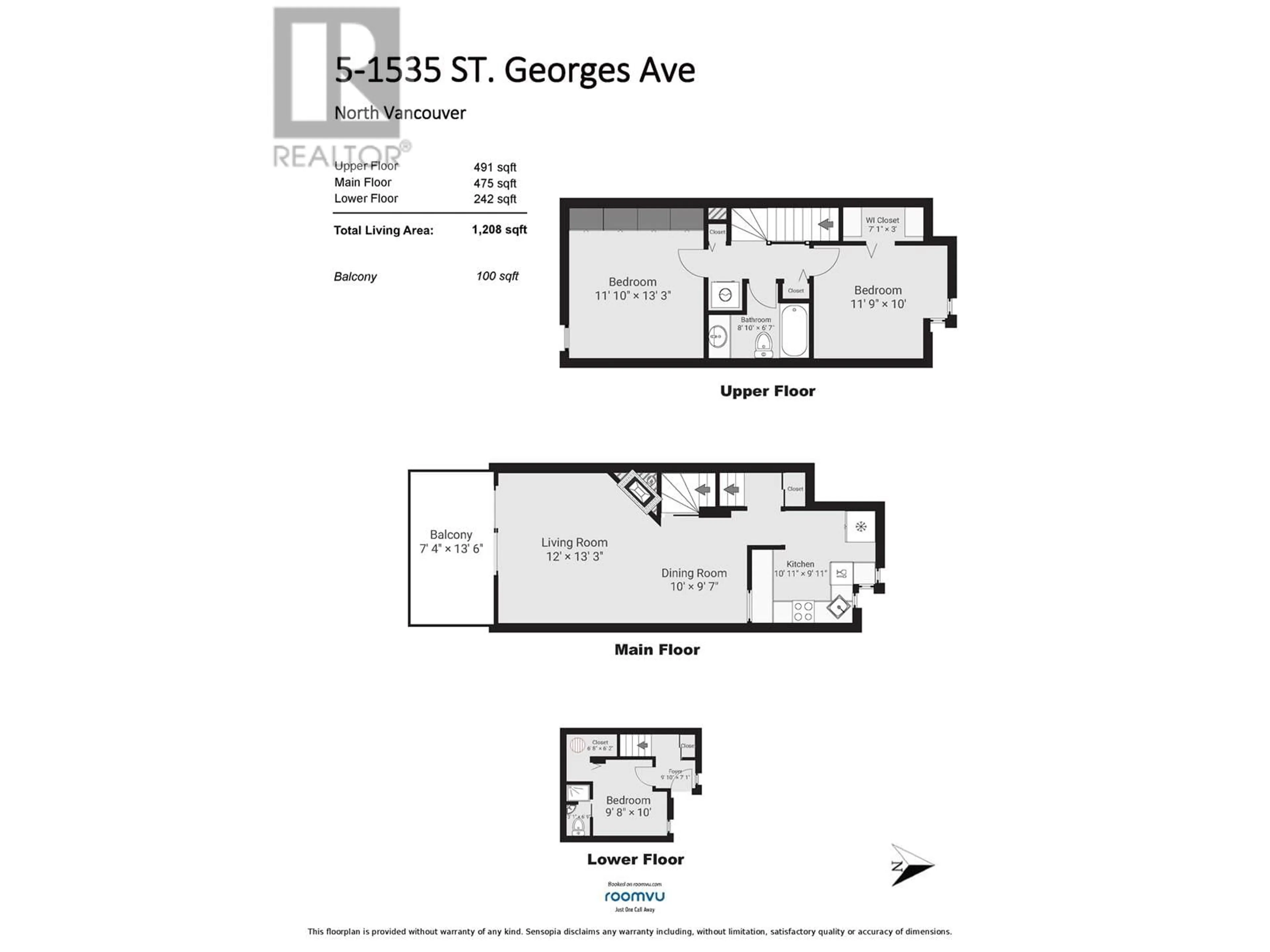Floor plan for 5 - 1535 ST. GEORGES AVENUE, North Vancouver British Columbia V7L3J6