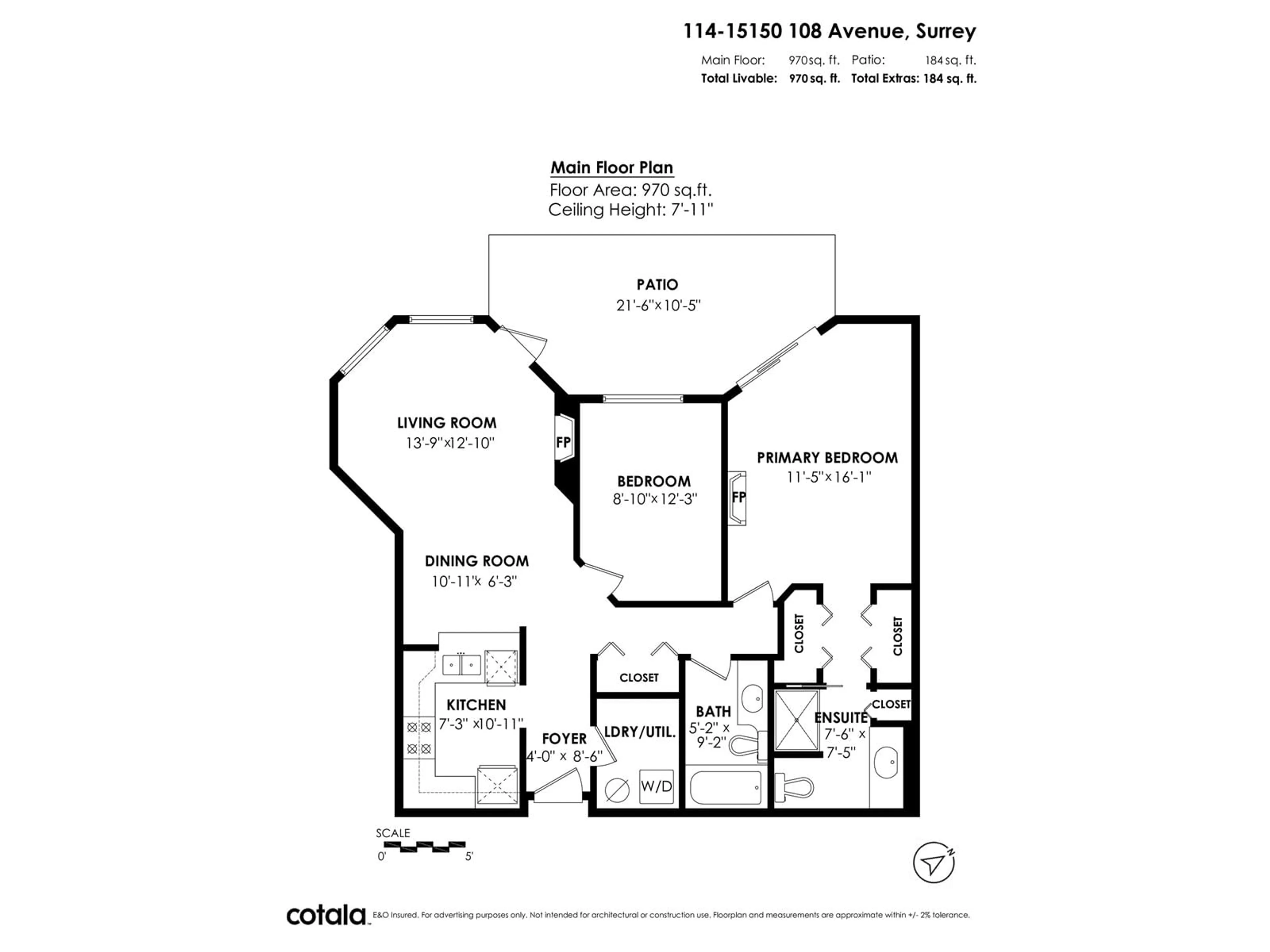 Floor plan for 114 - 15150 108, Surrey British Columbia V3R0V1