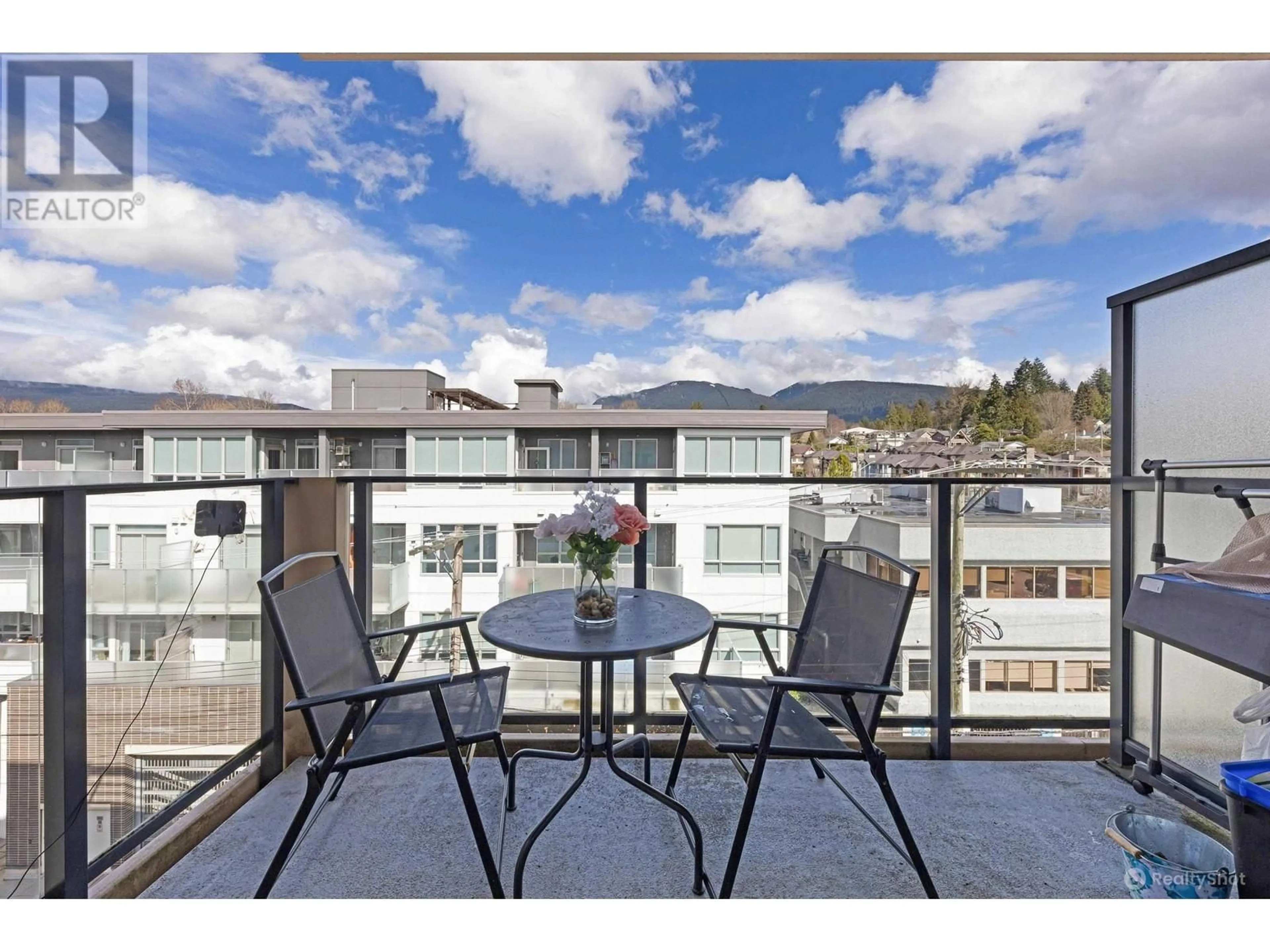 Balcony in the apartment, mountain view for 410 - 317 BEWICKE AVENUE, North Vancouver British Columbia V7M3E9