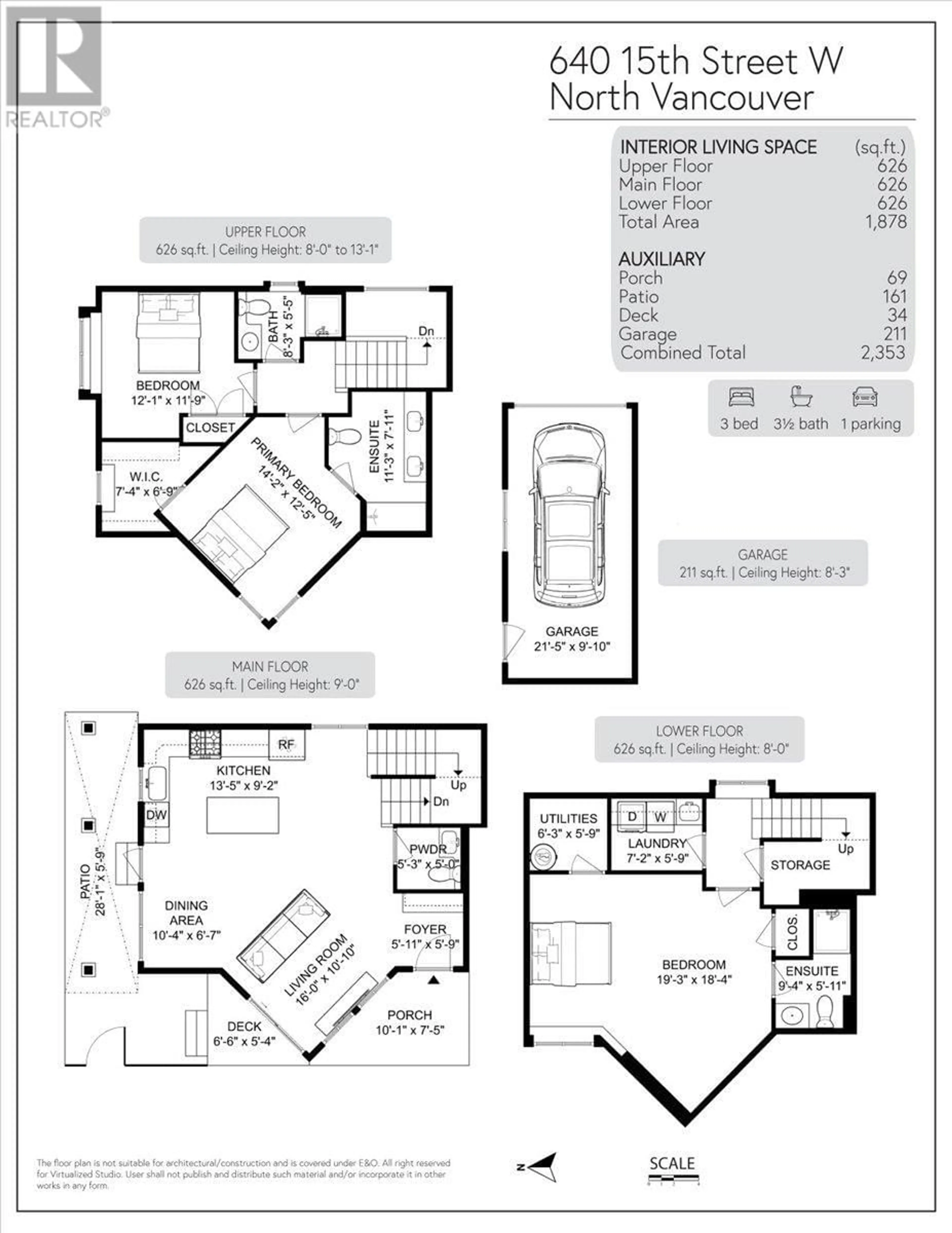 Floor plan for 640 15TH STREET, North Vancouver British Columbia V7M1S9