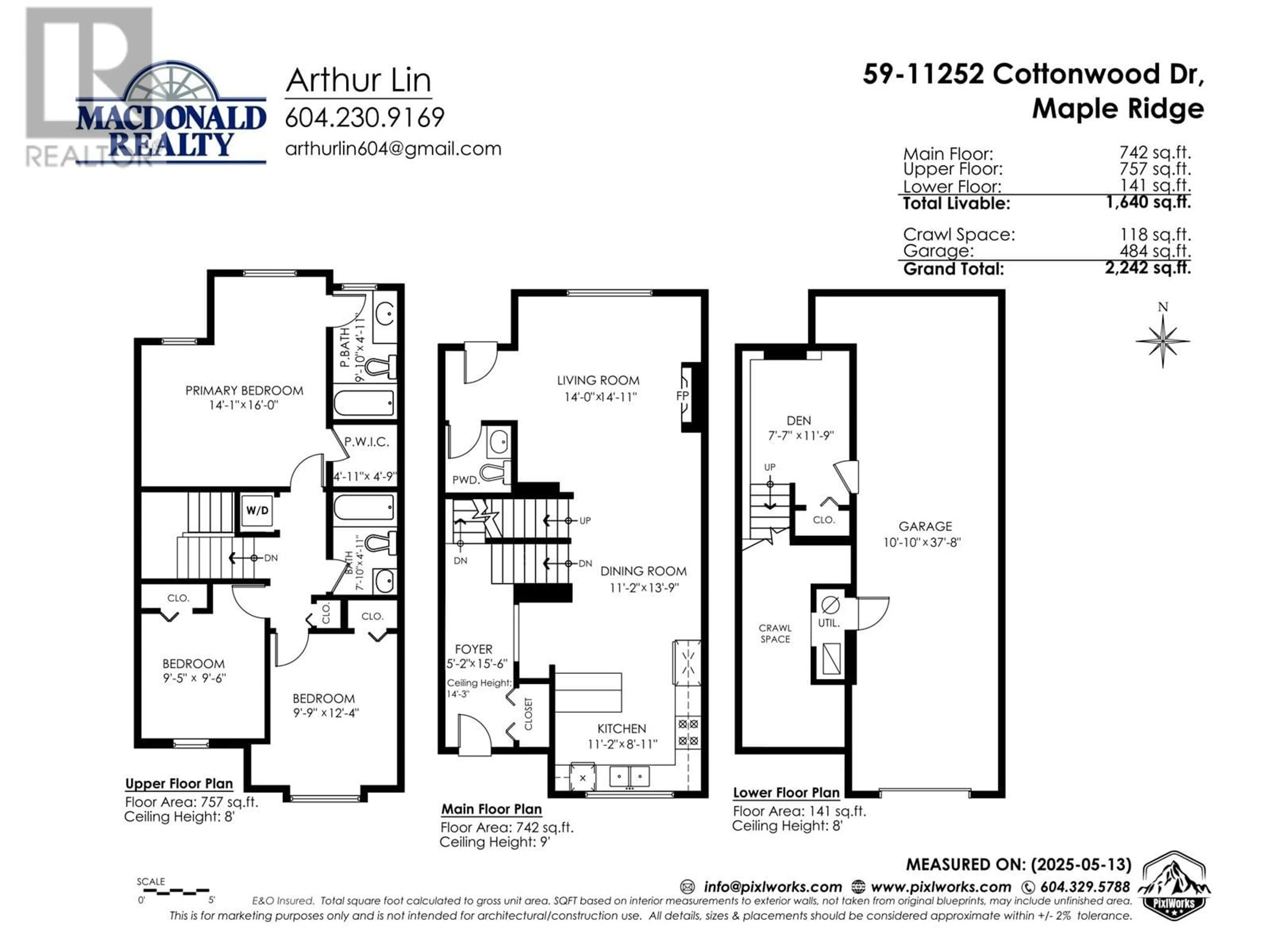 Floor plan for 59 - 11252 COTTONWOOD DRIVE, Maple Ridge British Columbia V2X9B1