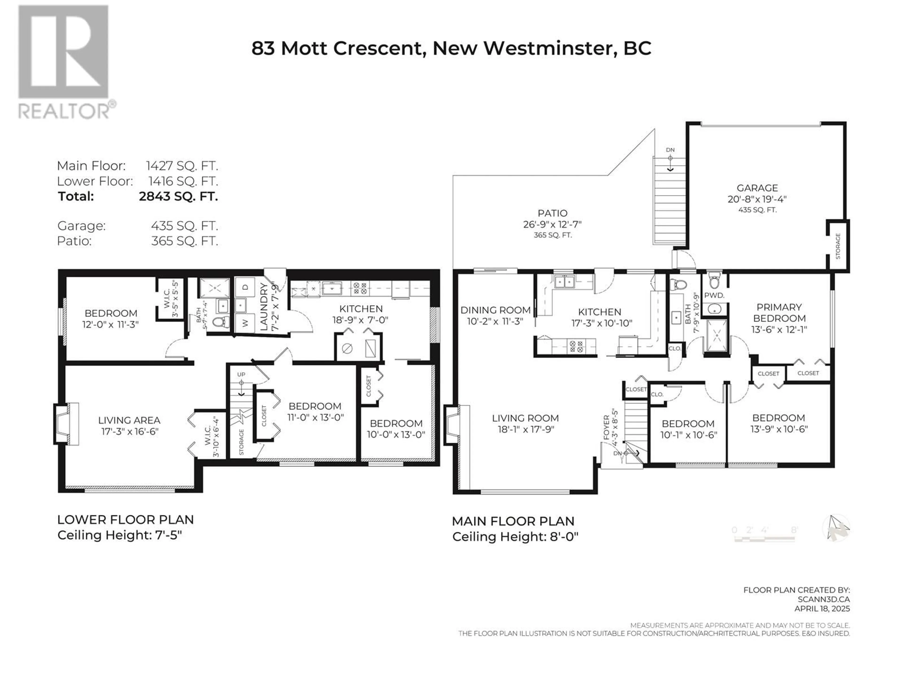 Floor plan for 83 MOTT CRESCENT, New Westminster British Columbia V3L4L8