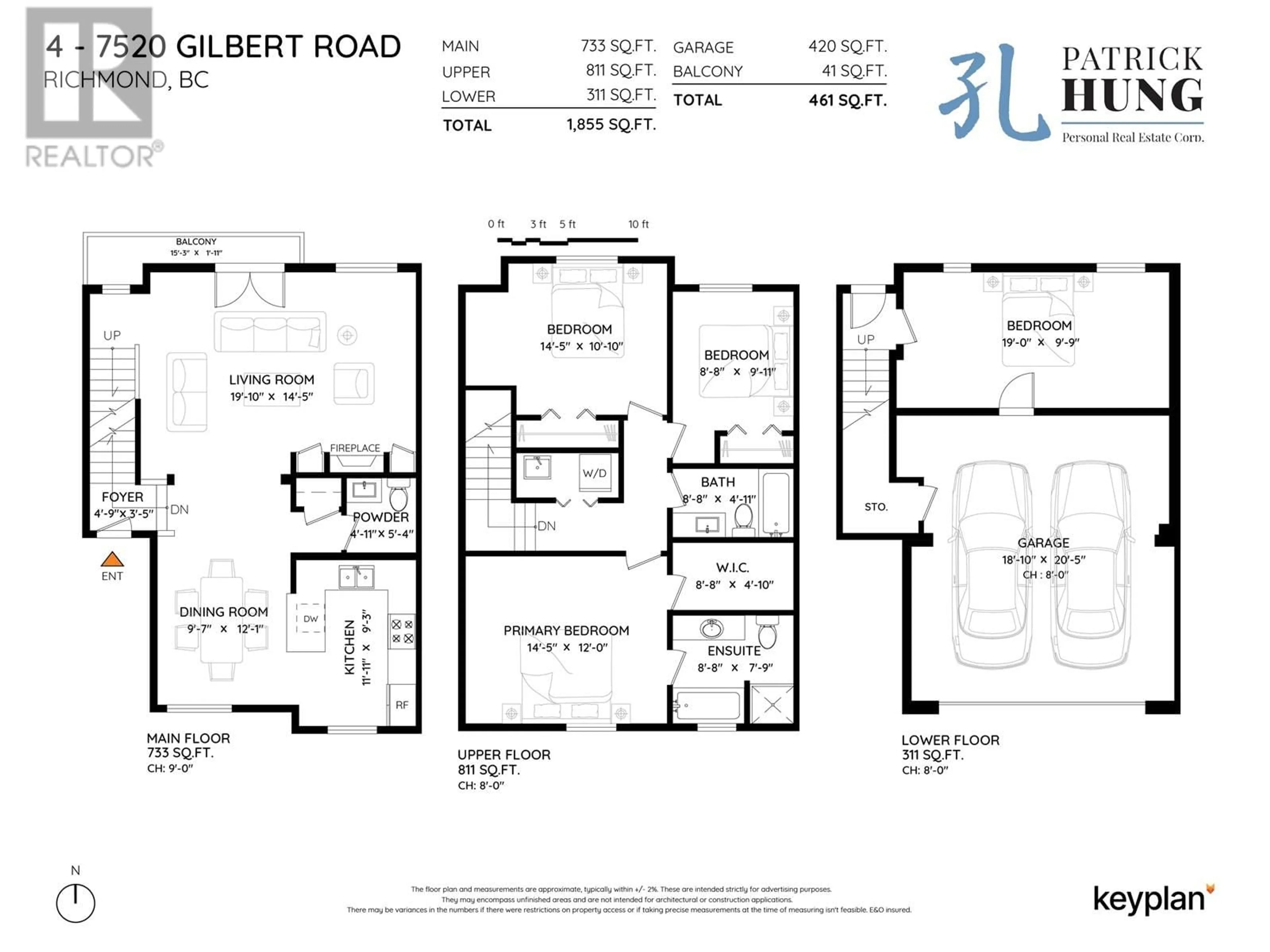 Floor plan for 4 - 7520 GILBERT ROAD, Richmond British Columbia V7C3W2