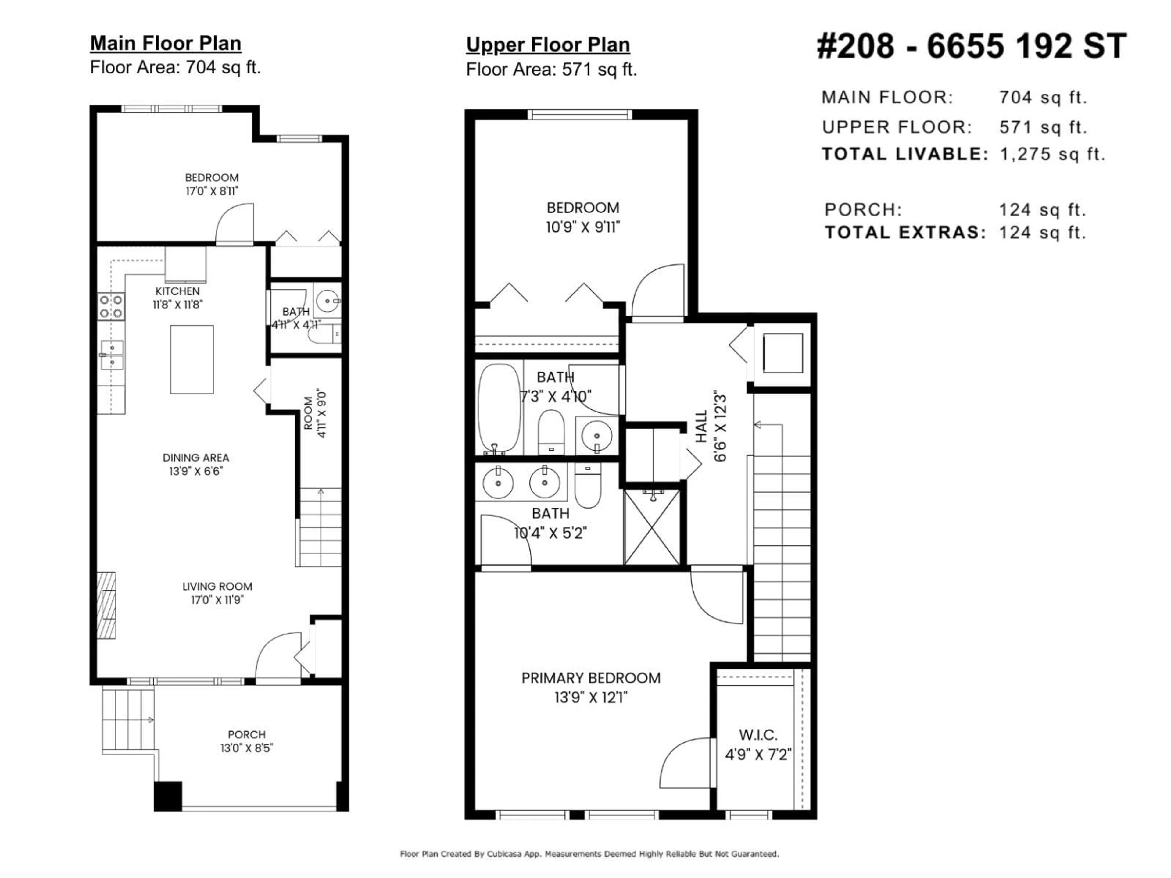 Floor plan for 208 - 6655 192, Surrey British Columbia V4N0B9