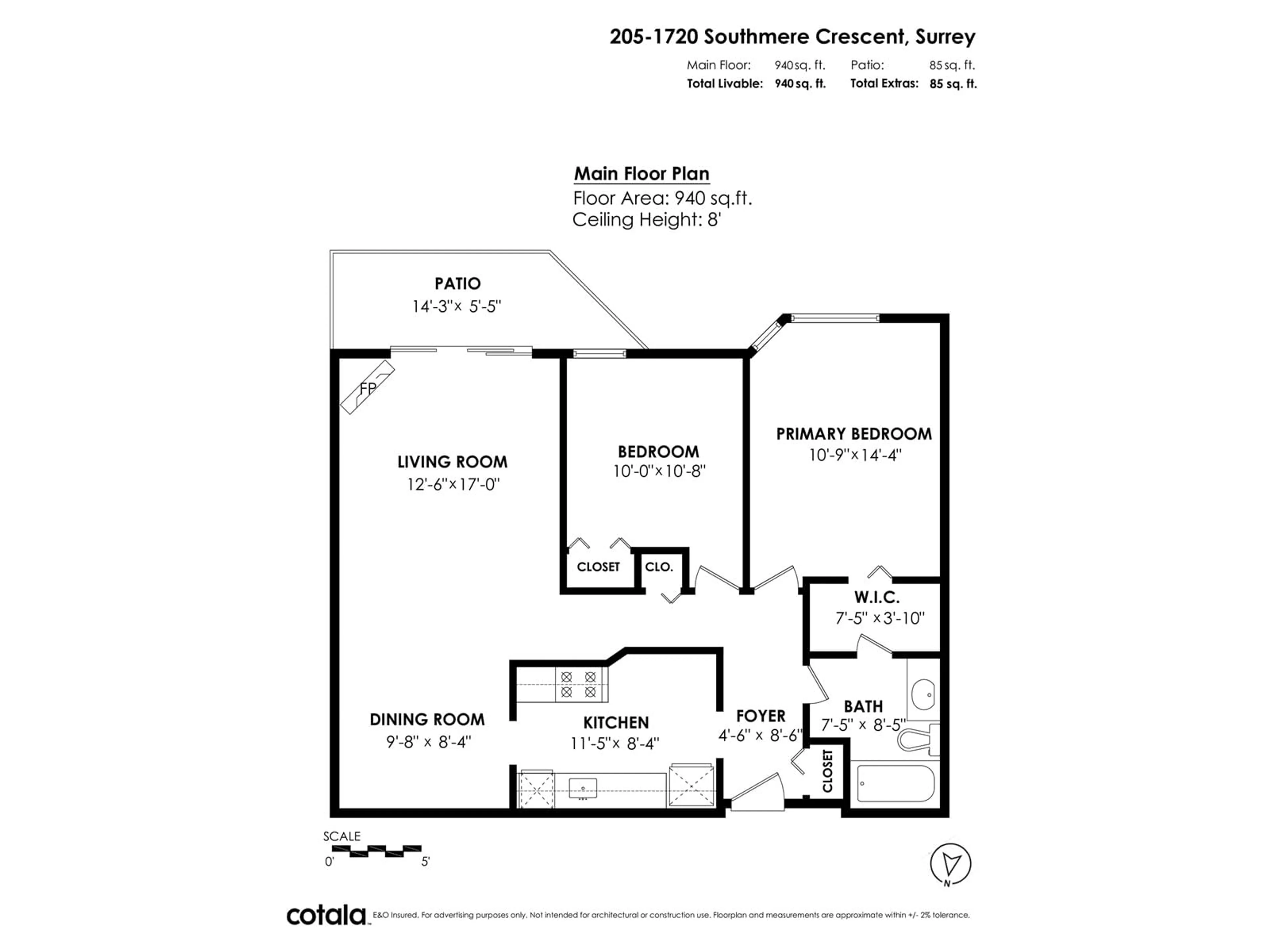 Floor plan for 205 - 1720 SOUTHMERE, Surrey British Columbia V4A6E3