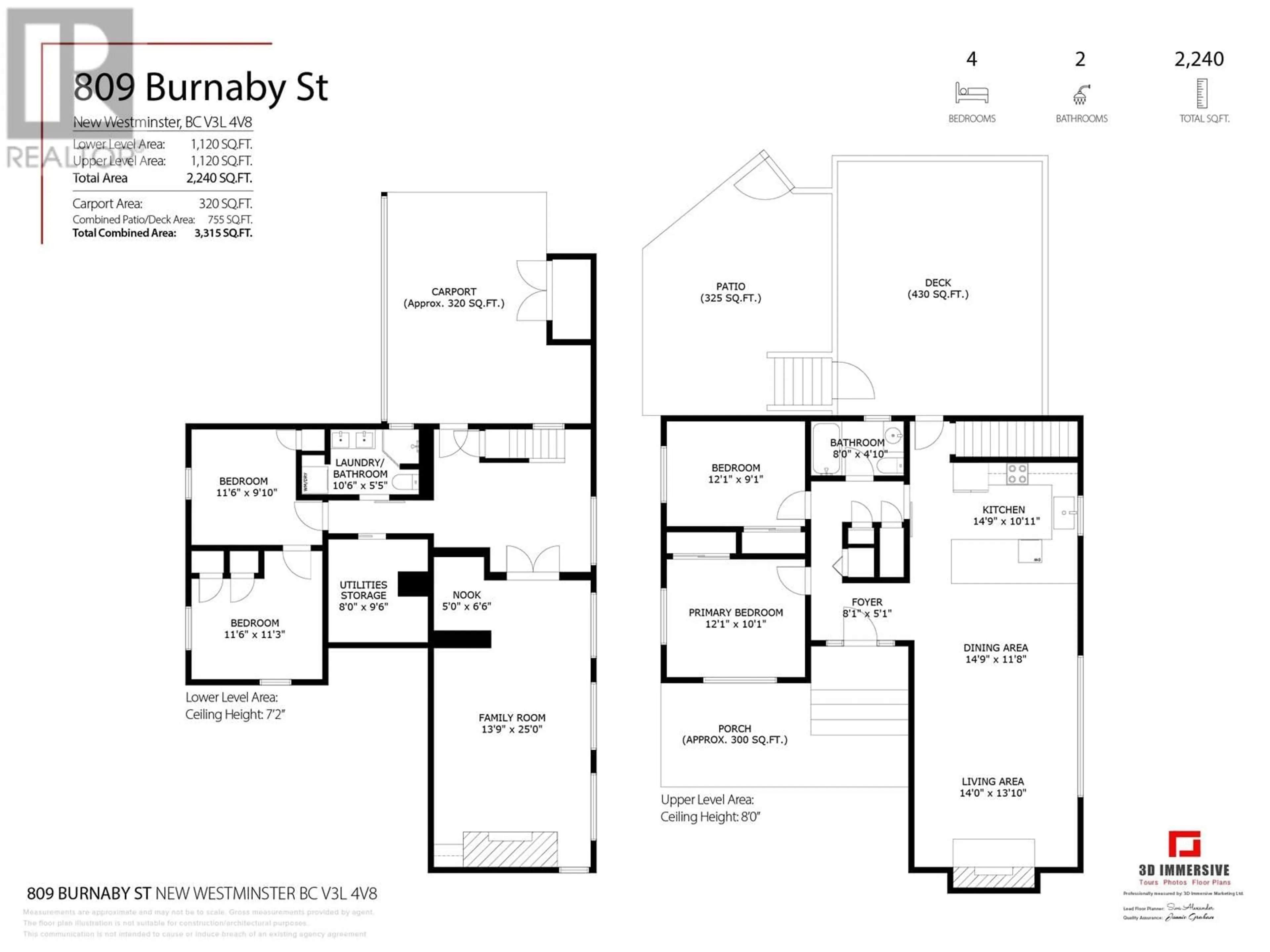 Floor plan for 809 BURNABY STREET, New Westminster British Columbia V3L4V8