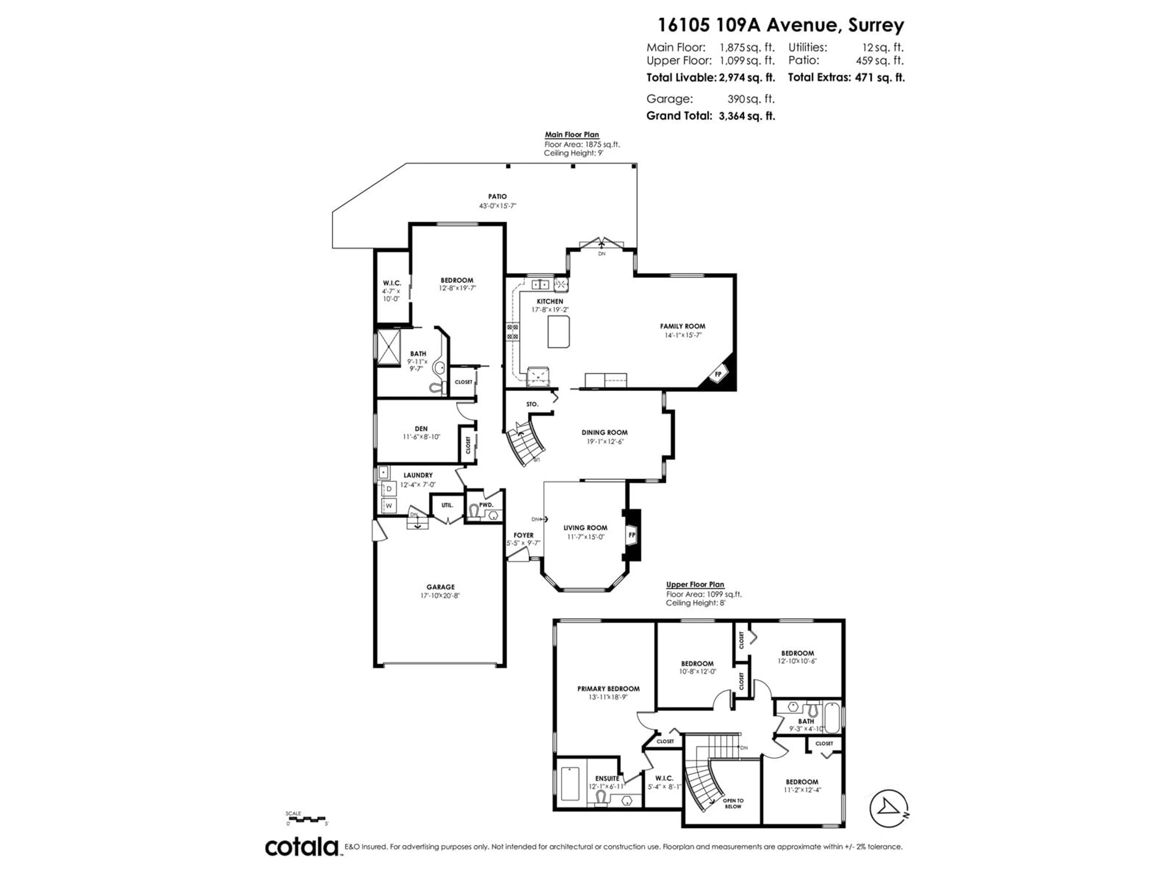 Floor plan for 16105 109A, Surrey British Columbia V4N3L8