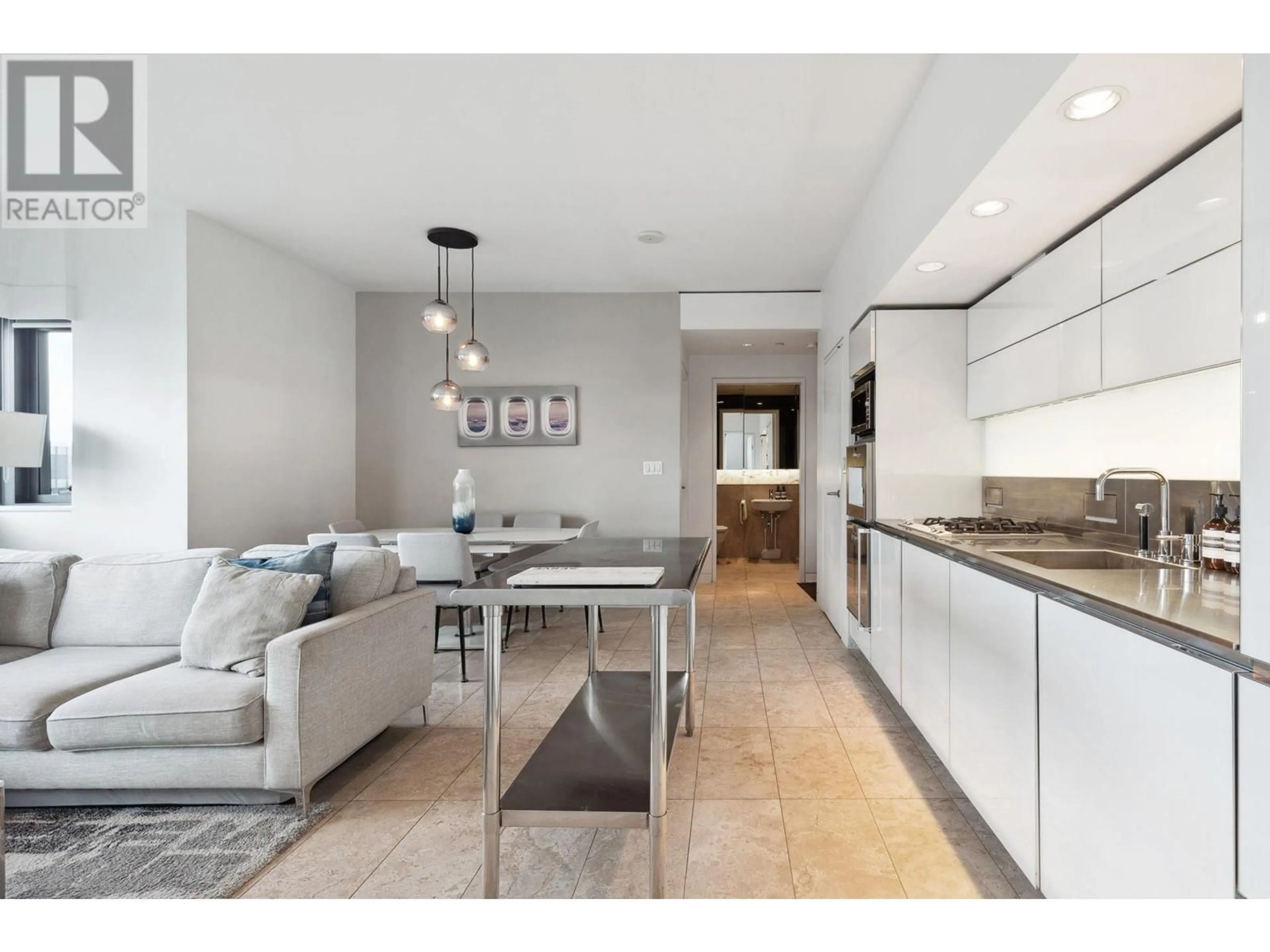 Open concept kitchen, ceramic/tile floor for 2102 - 838 HASTINGS STREET, Vancouver British Columbia V6C0A6