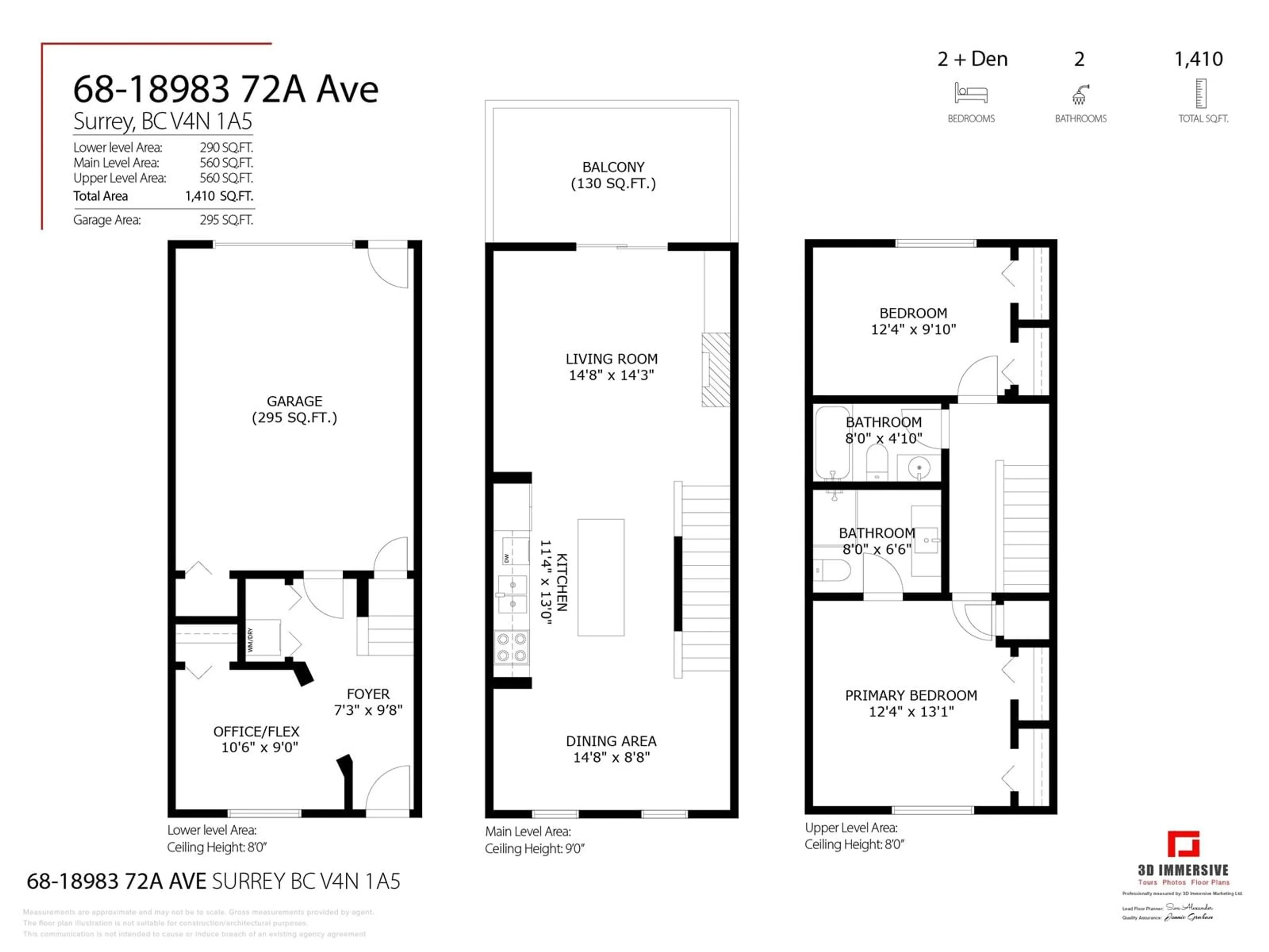 Floor plan for 68 - 18983 72A, Surrey British Columbia V4N1A5