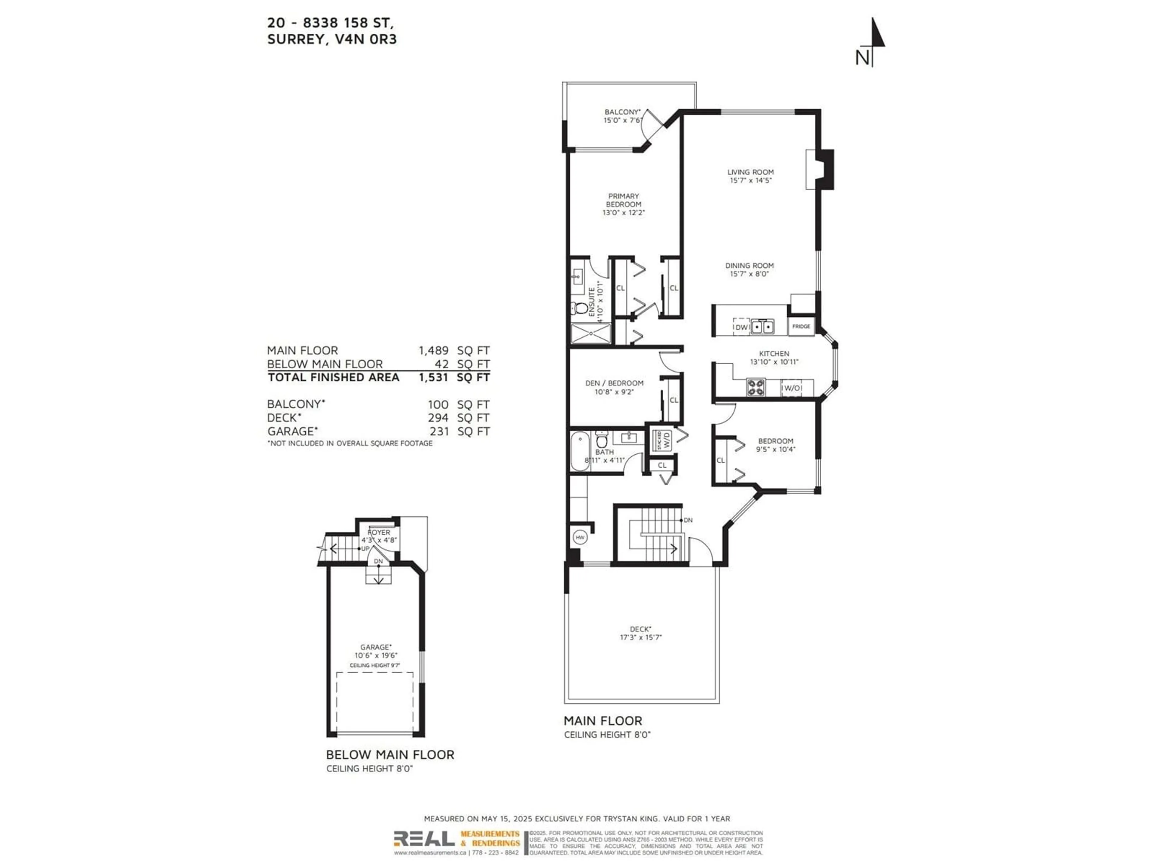 Floor plan for 20 - 8338 158, Surrey British Columbia V4N0R3