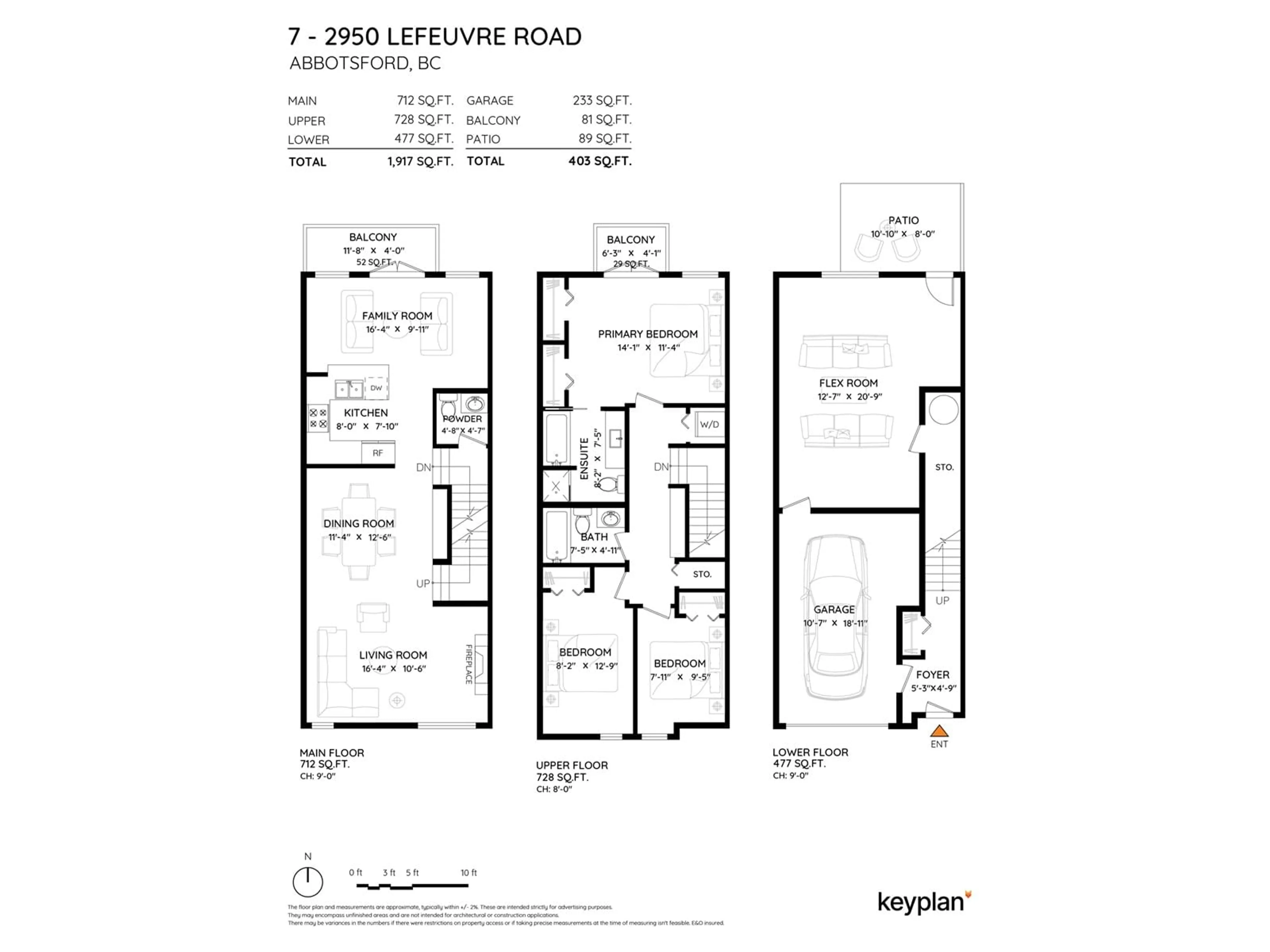 Floor plan for 7 - 2950 LEFEUVRE, Aberdeen British Columbia V4X0B2