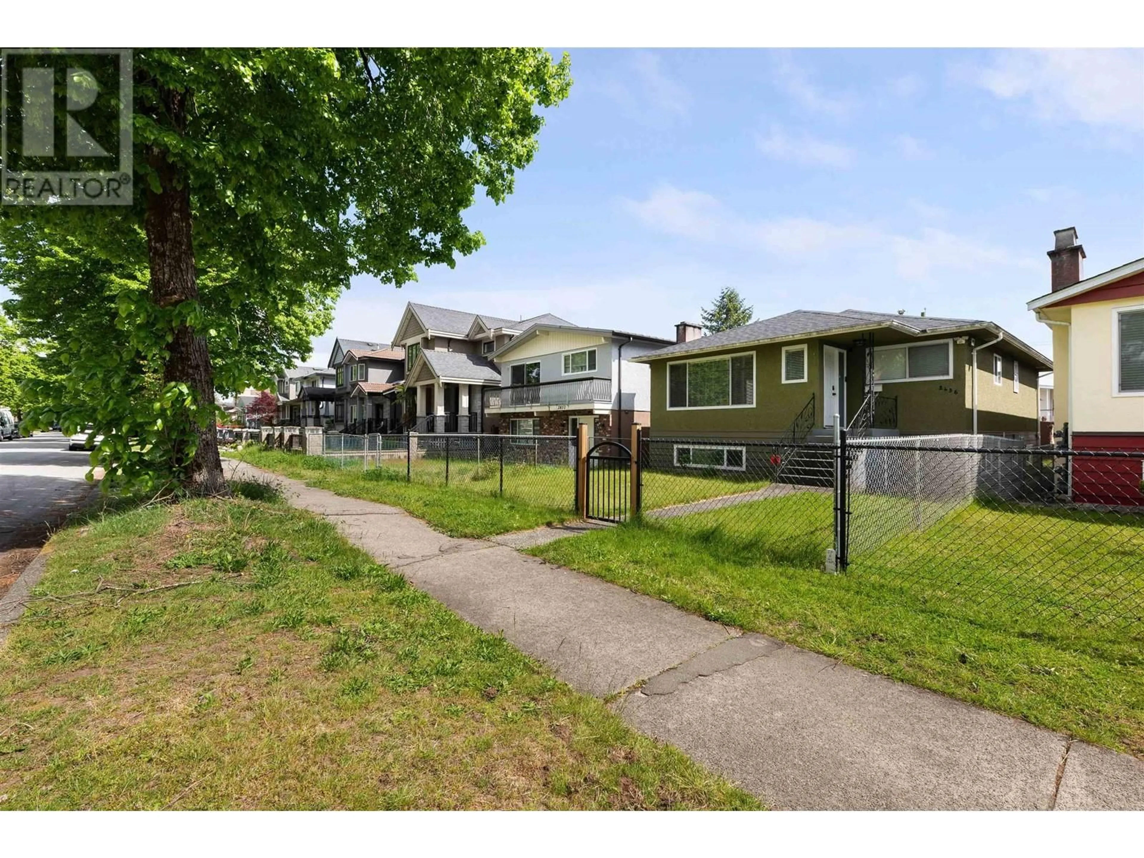 A pic from outside/outdoor area/front of a property/back of a property/a pic from drone, street for 2436 45TH AVENUE, Vancouver British Columbia V5R3B5