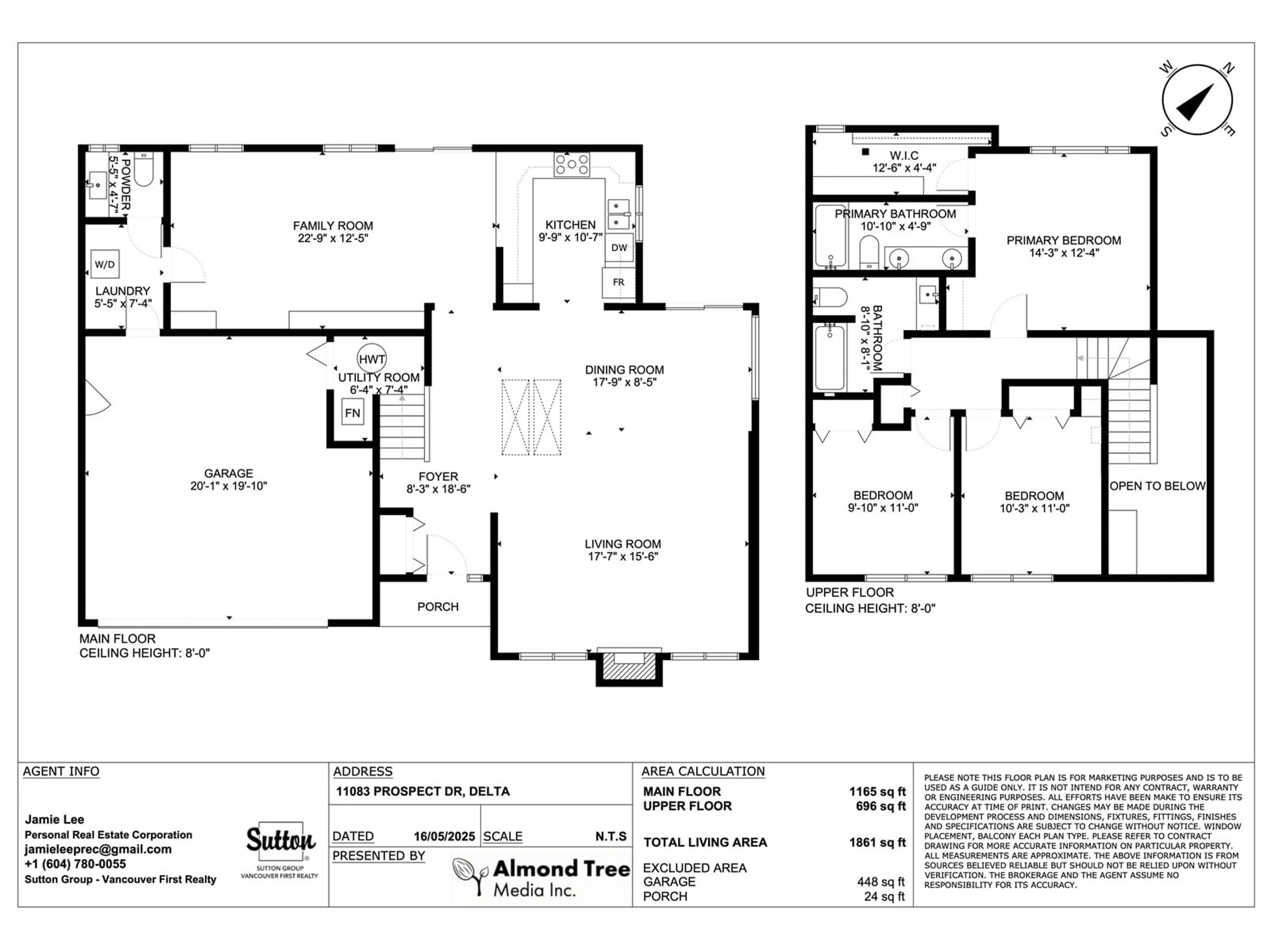 Floor plan for 11083 PROSPECT, Delta British Columbia V4E2R4
