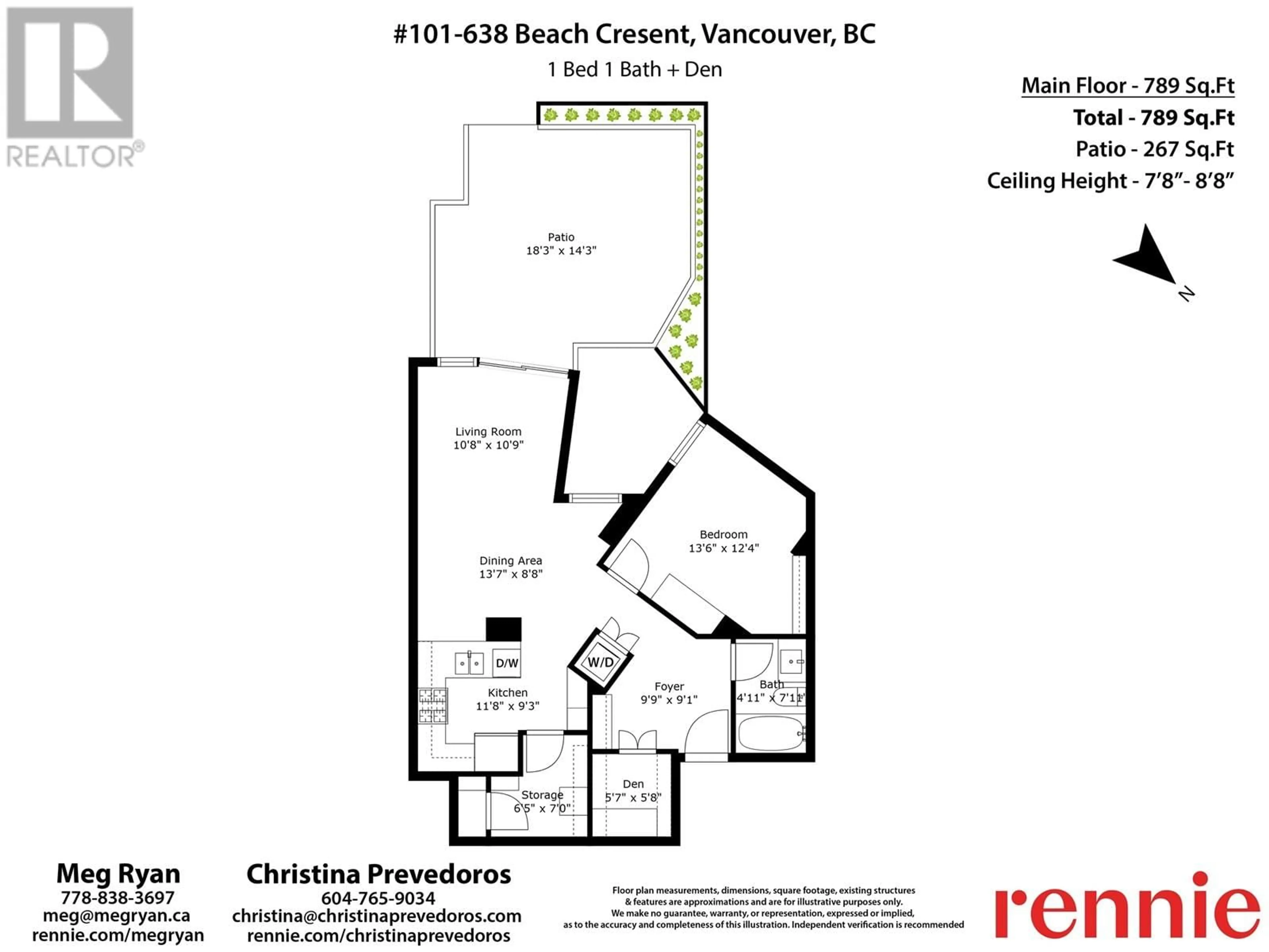 Floor plan for 101 - 638 BEACH CRESCENT, Vancouver British Columbia V6Z3H4