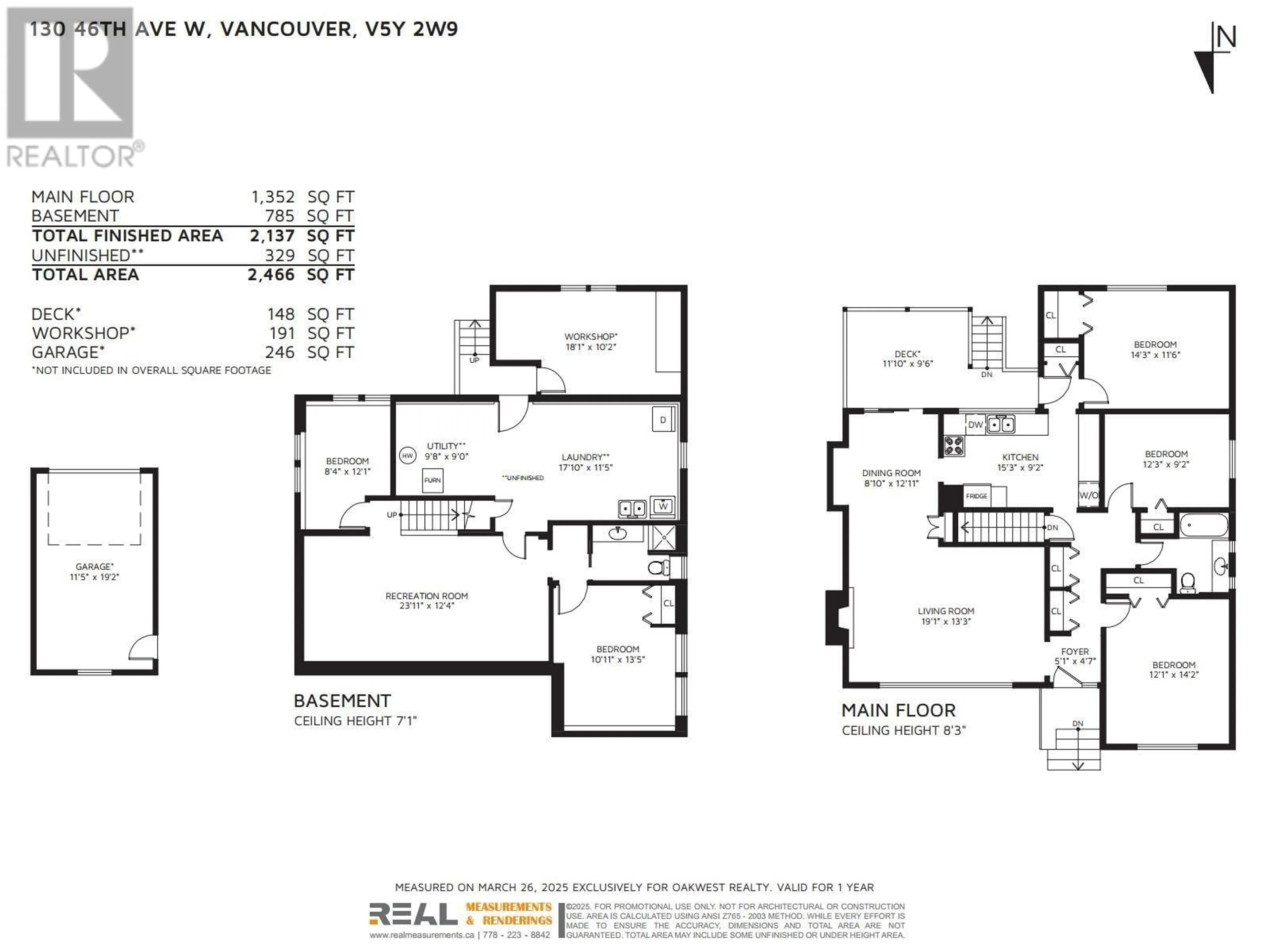 Floor plan for 130 46TH AVENUE, Vancouver British Columbia V5Y2W9