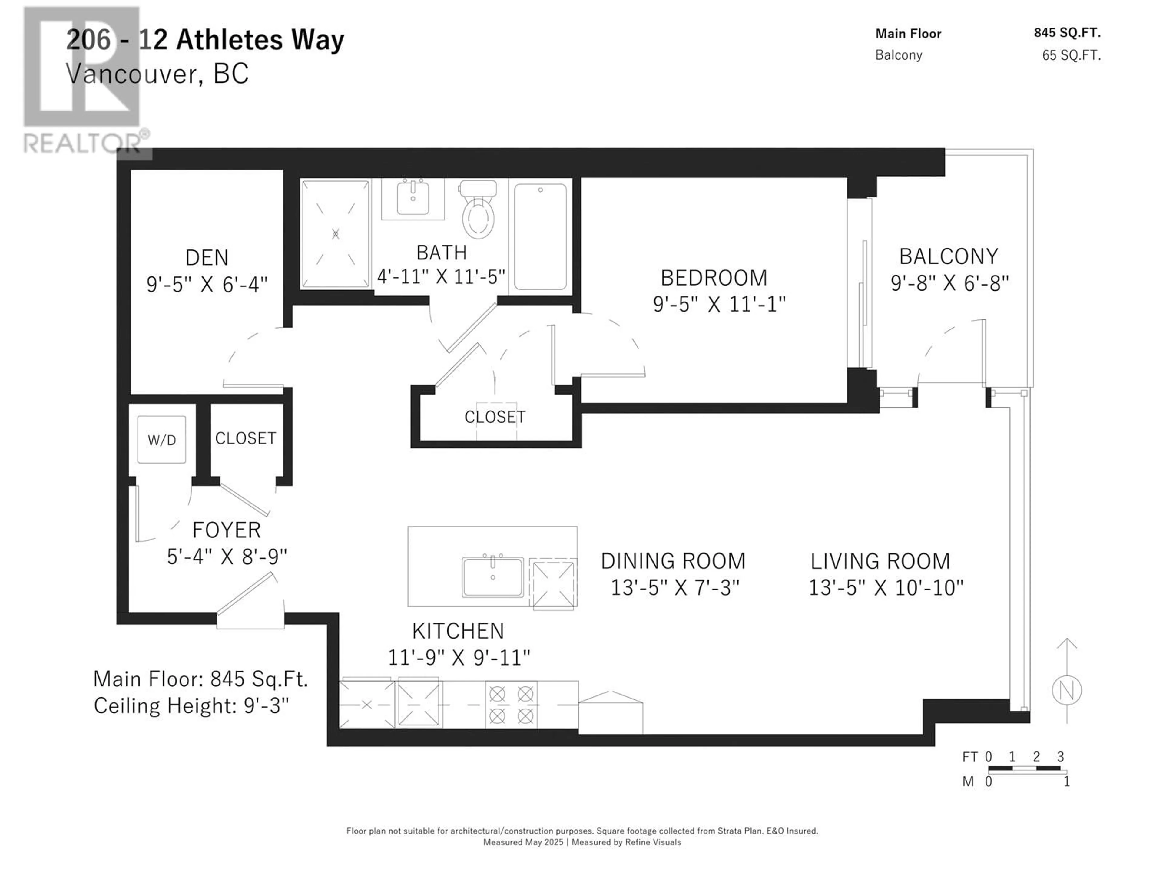 Floor plan for 206 - 12 ATHLETES WAY, Vancouver British Columbia V5Y0B5