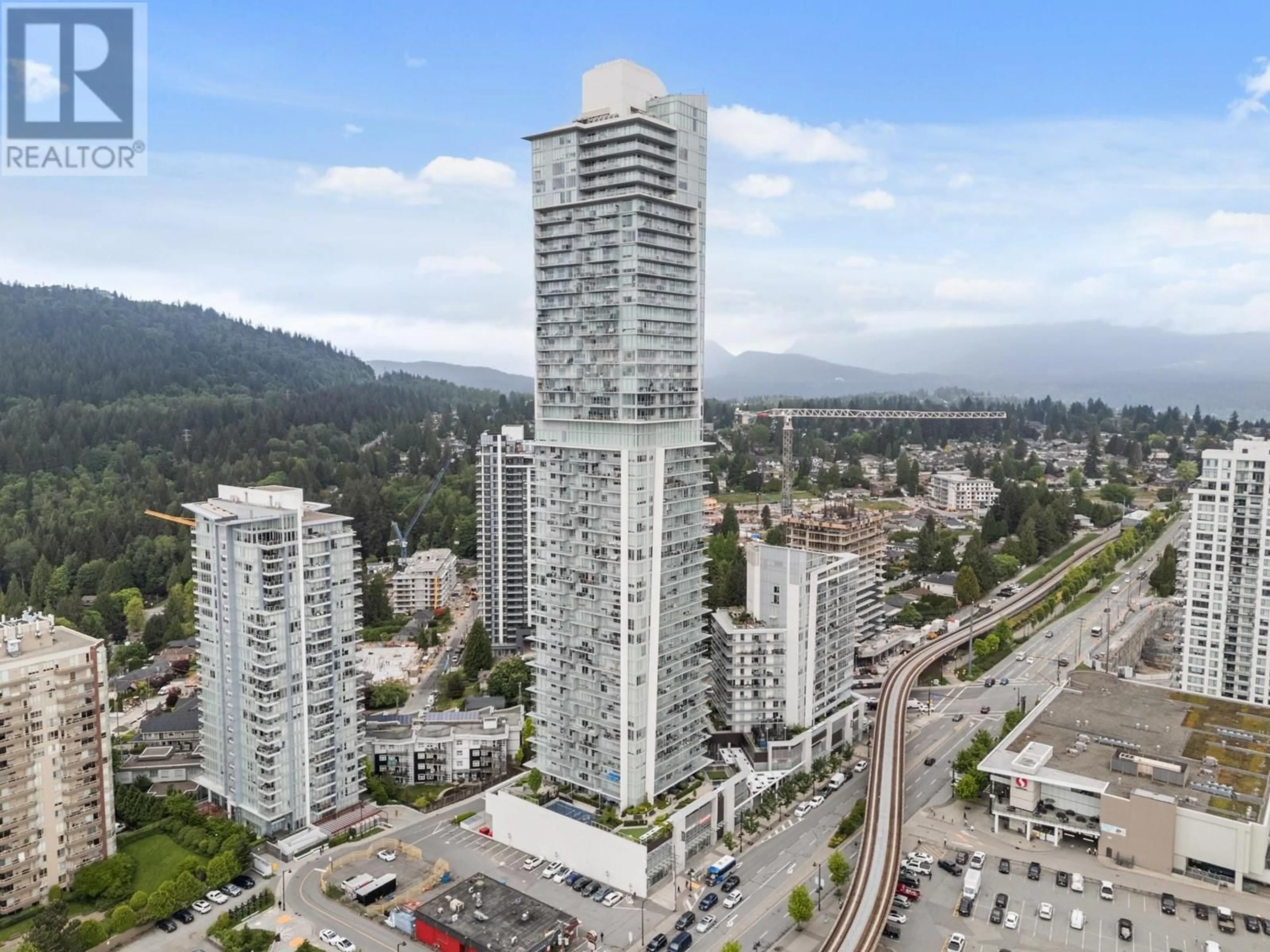 A pic from outside/outdoor area/front of a property/back of a property/a pic from drone, city buildings view from balcony for 4102 - 567 CLARKE ROAD, Coquitlam British Columbia V3J0K7