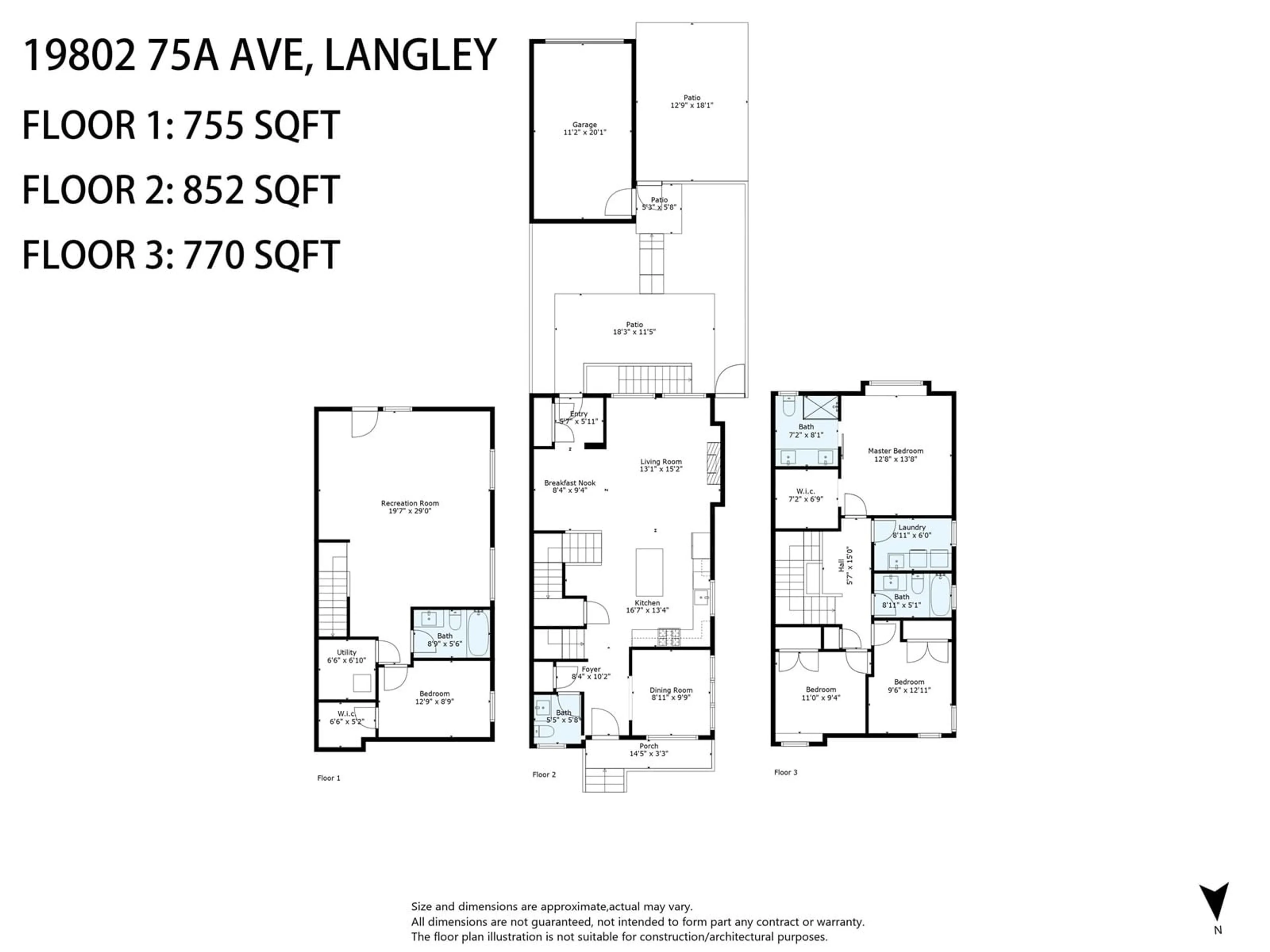 Floor plan for 19802 75A, Langley British Columbia V2Y5K3