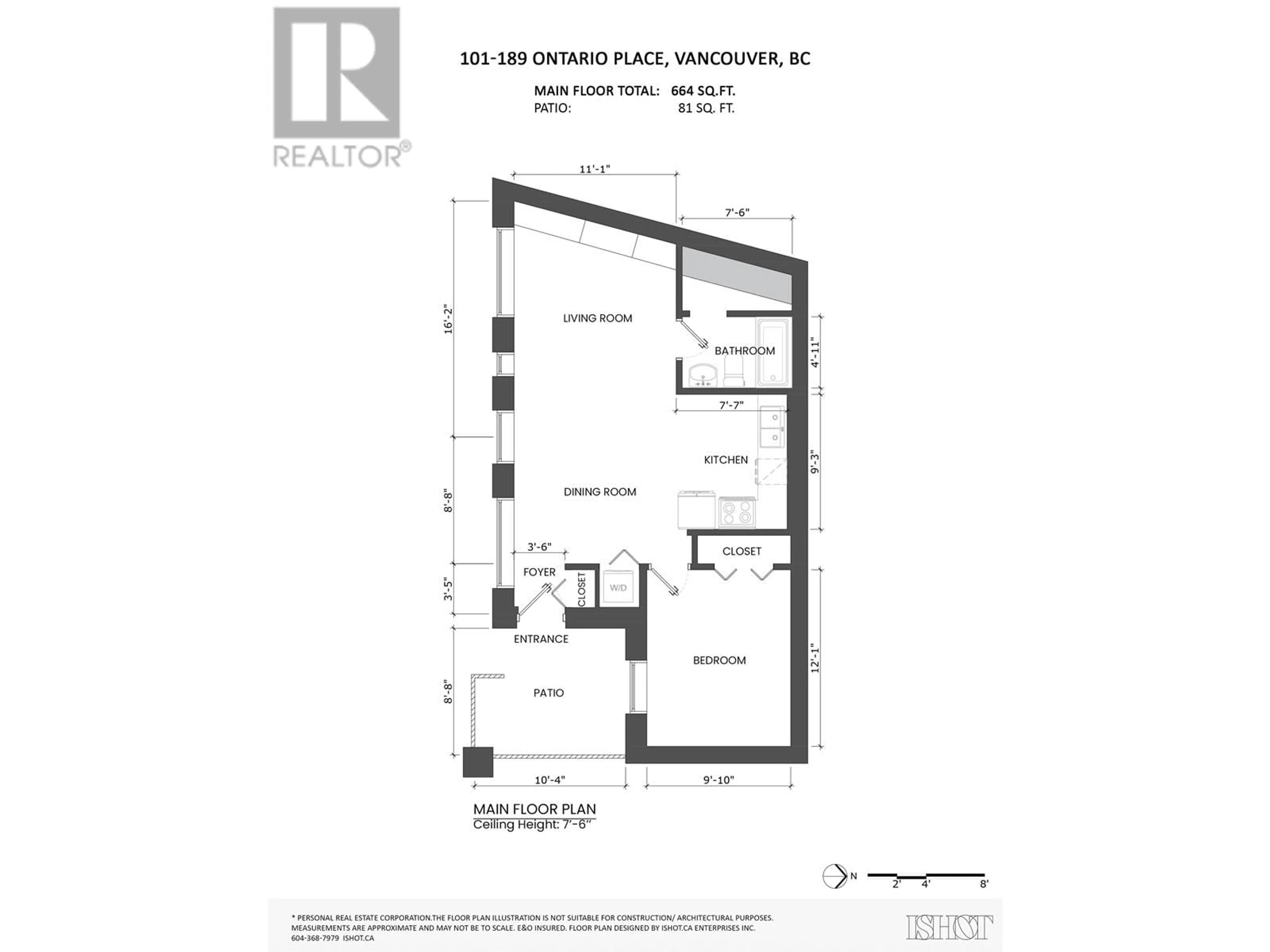 Floor plan for 303 - 1680 WEST 4TH AVENUE, Vancouver British Columbia V6J0B7