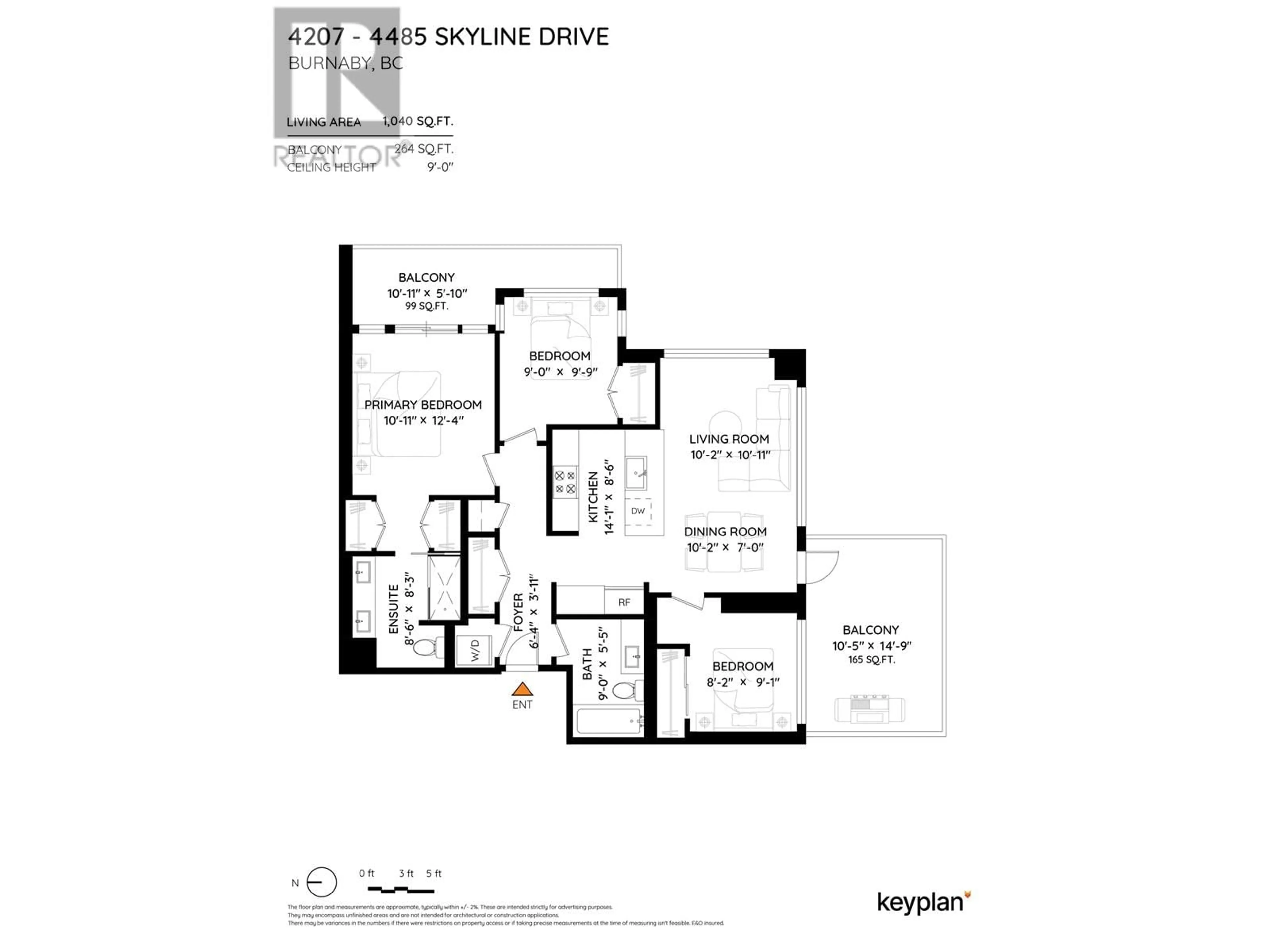 Floor plan for 4207 - 4485 SKYLINE DRIVE, Burnaby British Columbia V5C0J2
