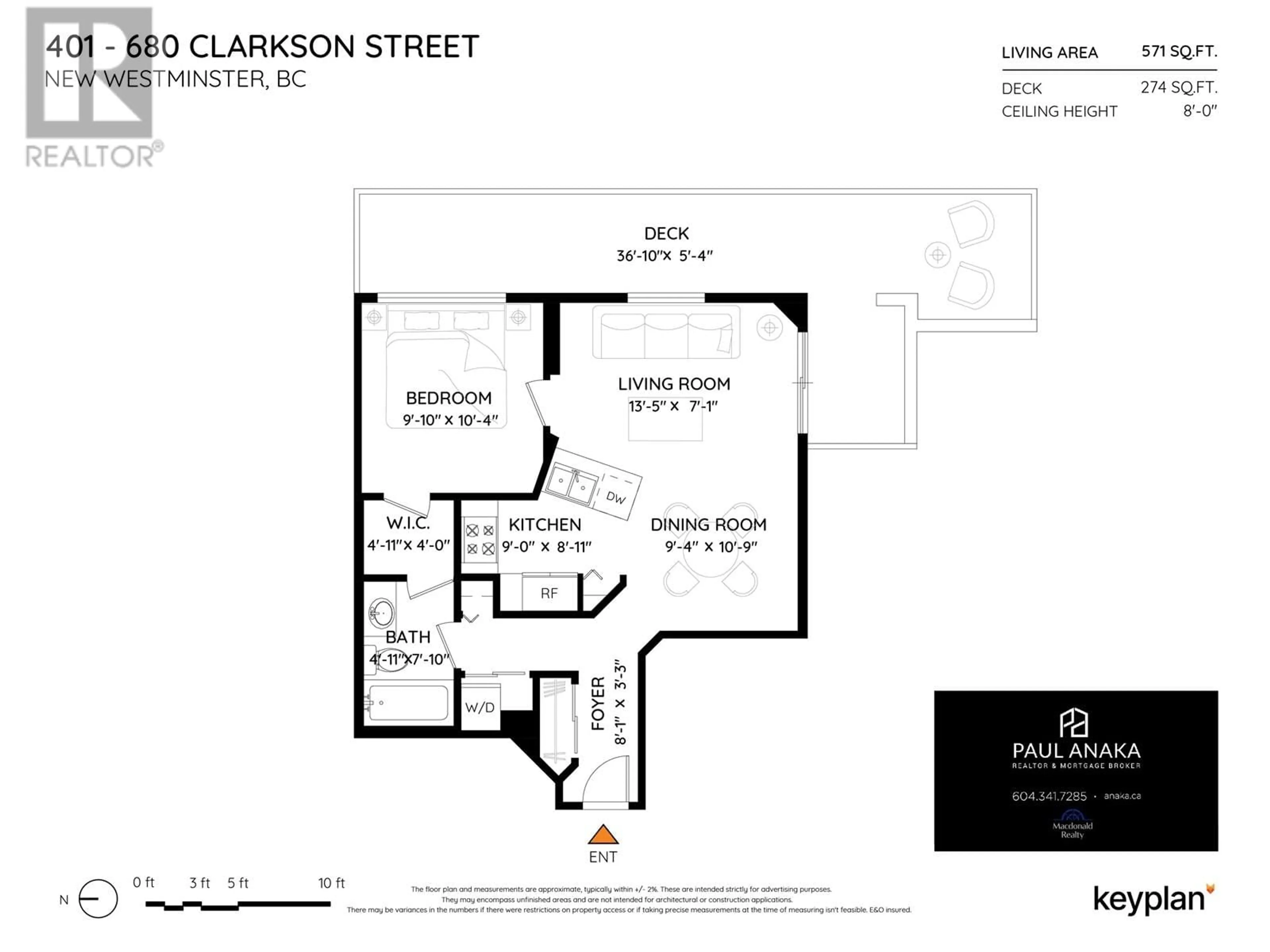 Floor plan for 401 - 680 CLARKSON STREET, New Westminster British Columbia V3M6X9
