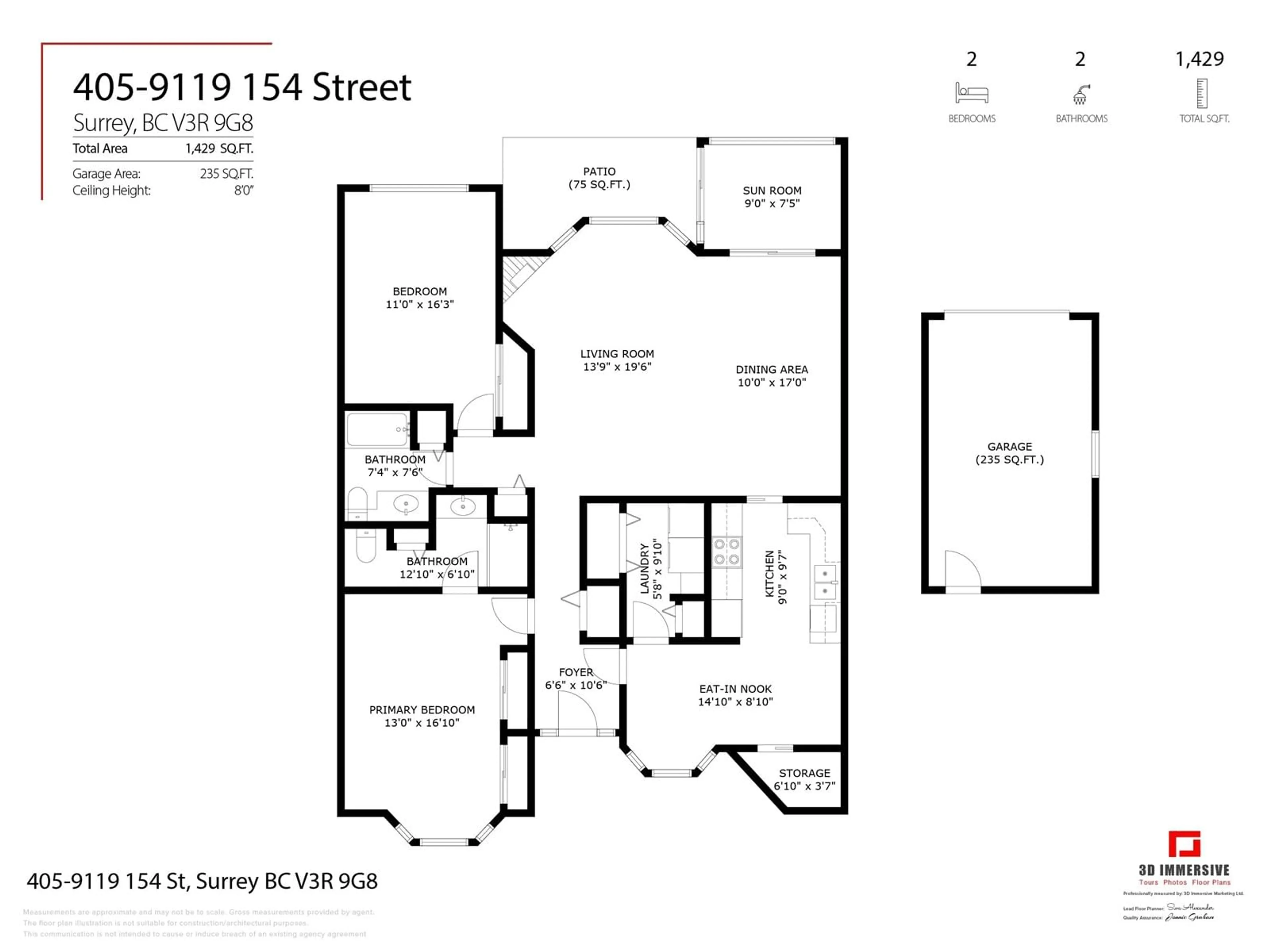 Floor plan for 405 - 9119 154, Surrey British Columbia V3R9G8
