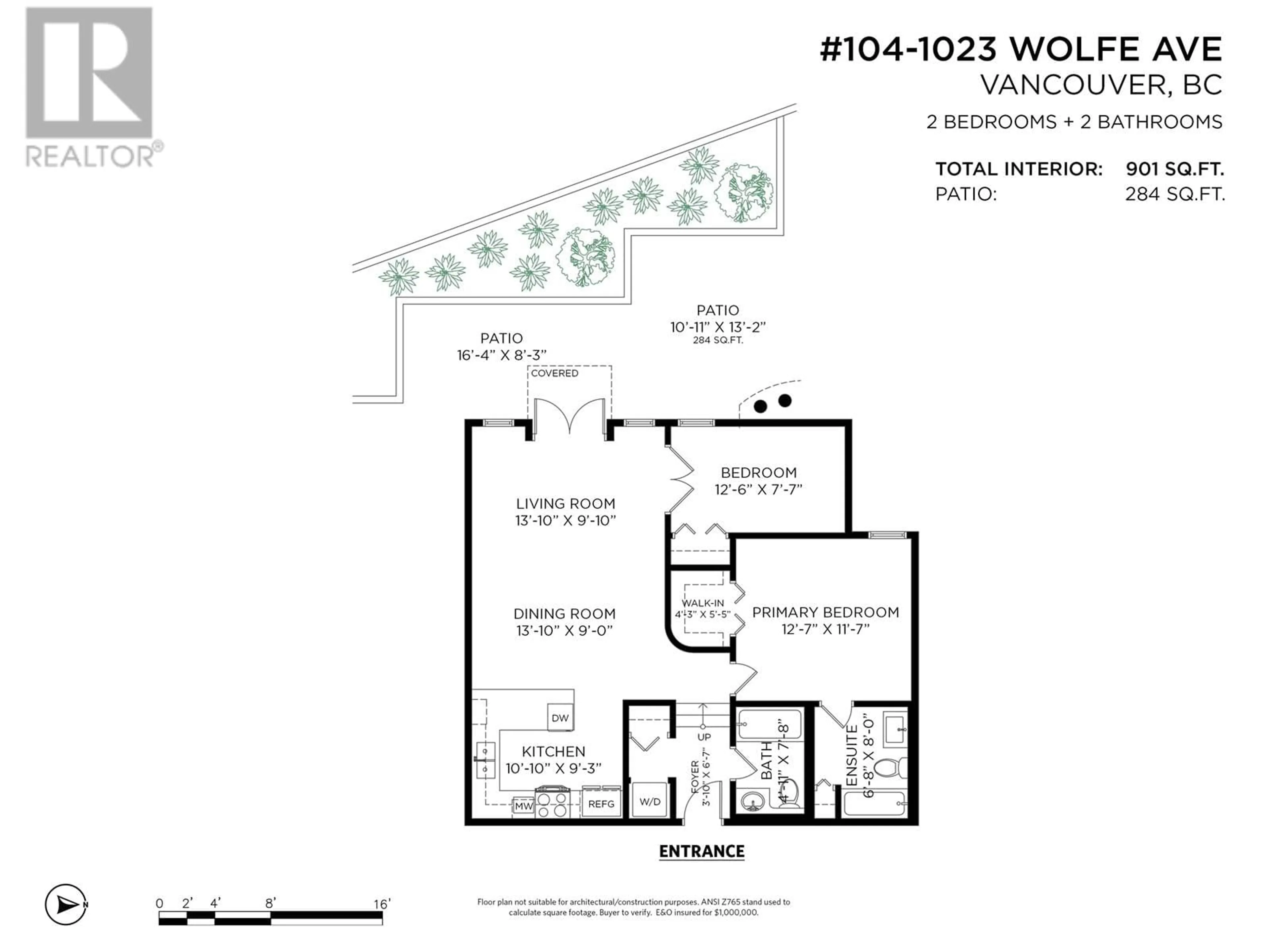 Floor plan for 104 - 1023 WOLFE AVENUE, Vancouver British Columbia V6H1V6