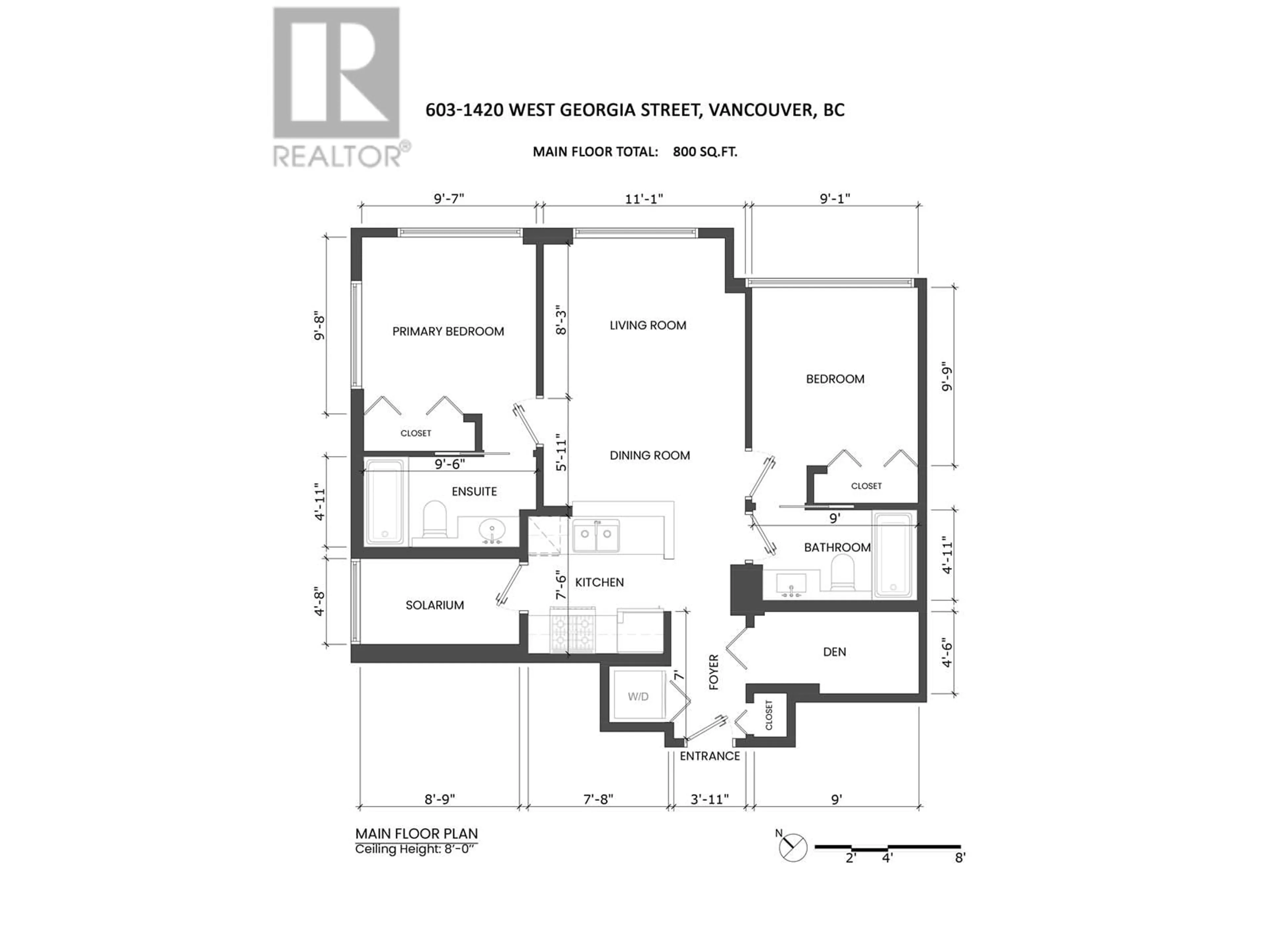 Floor plan for 603 - 1420 GEORGIA STREET, Vancouver British Columbia V6G3K4