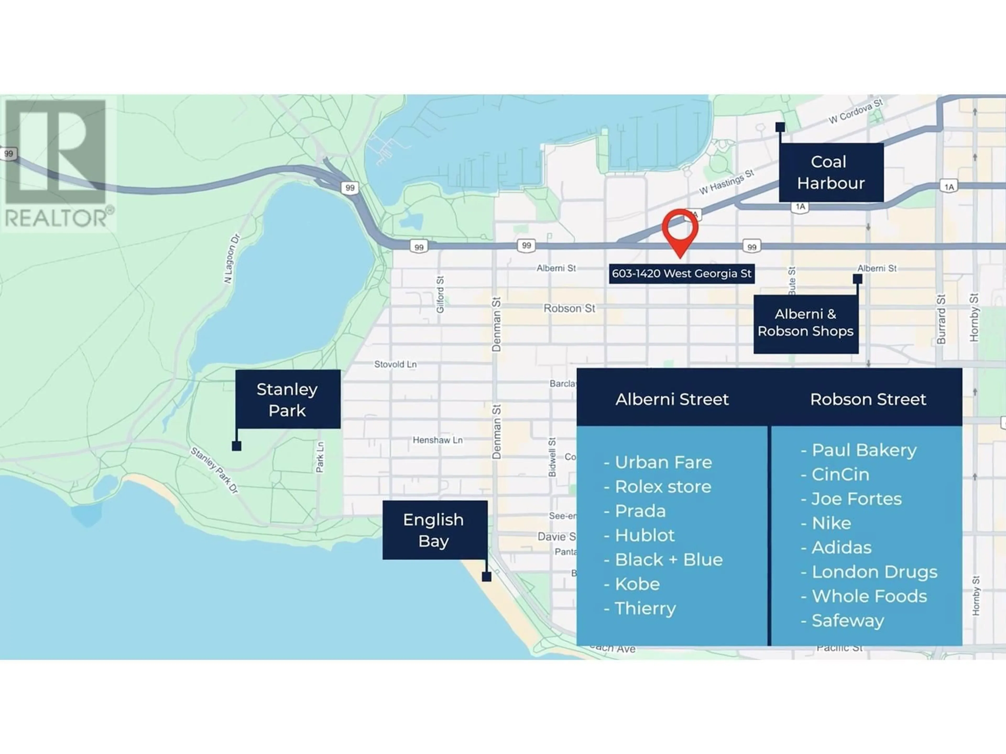 Picture of a map for 603 - 1420 GEORGIA STREET, Vancouver British Columbia V6G3K4