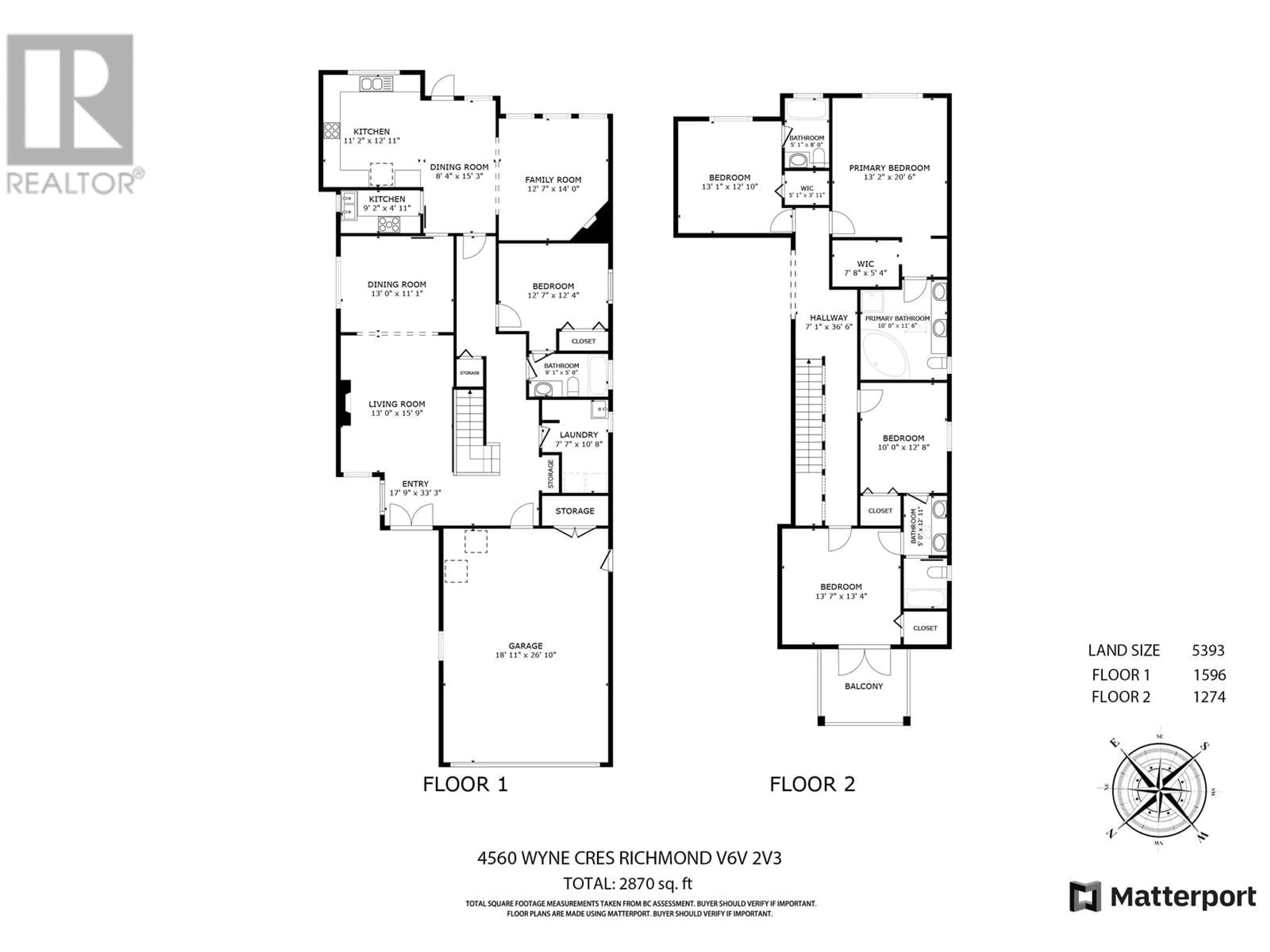Floor plan for 4560 WYNE CRESCENT, Richmond British Columbia V6V2V3