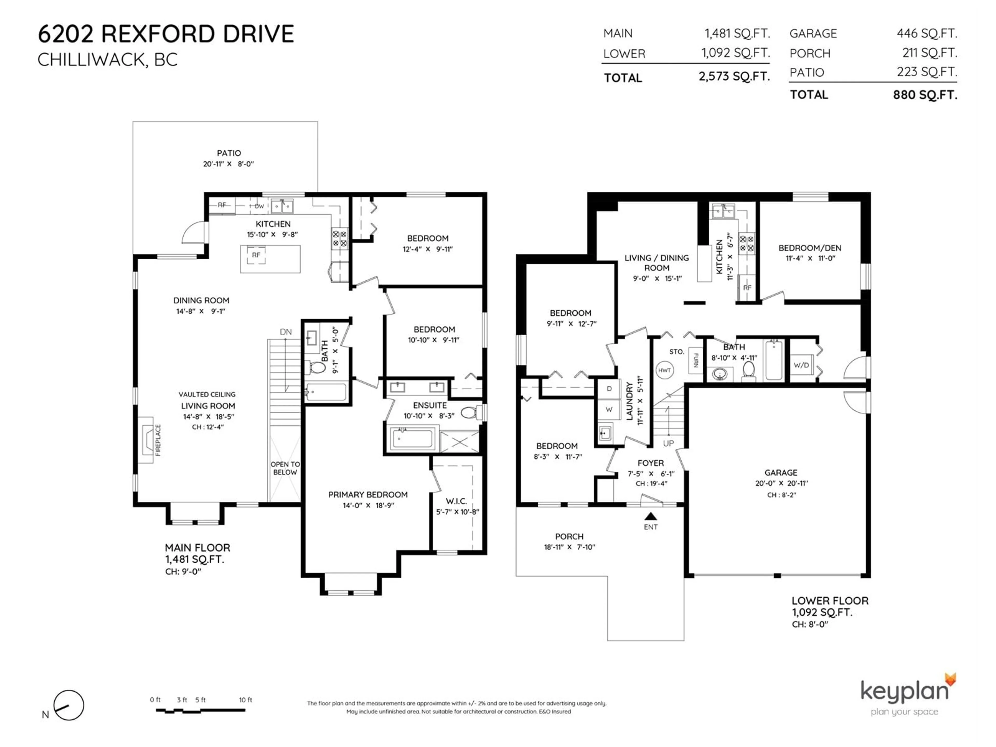 Floor plan for 6202 REXFORD DRIVE, Chilliwack British Columbia V2R0L3