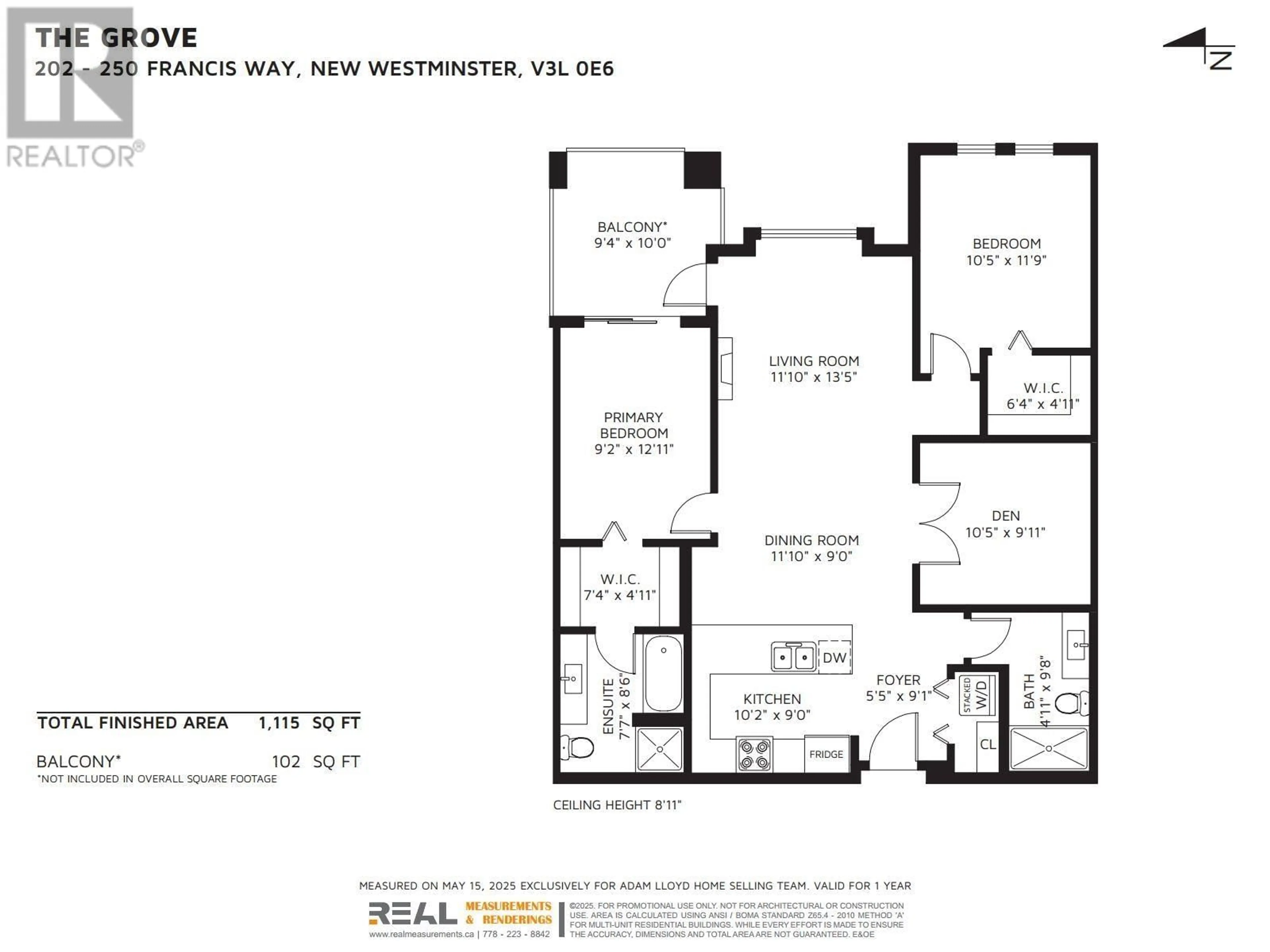 Floor plan for 202 - 250 FRANCIS WAY, New Westminster British Columbia V3L0E6