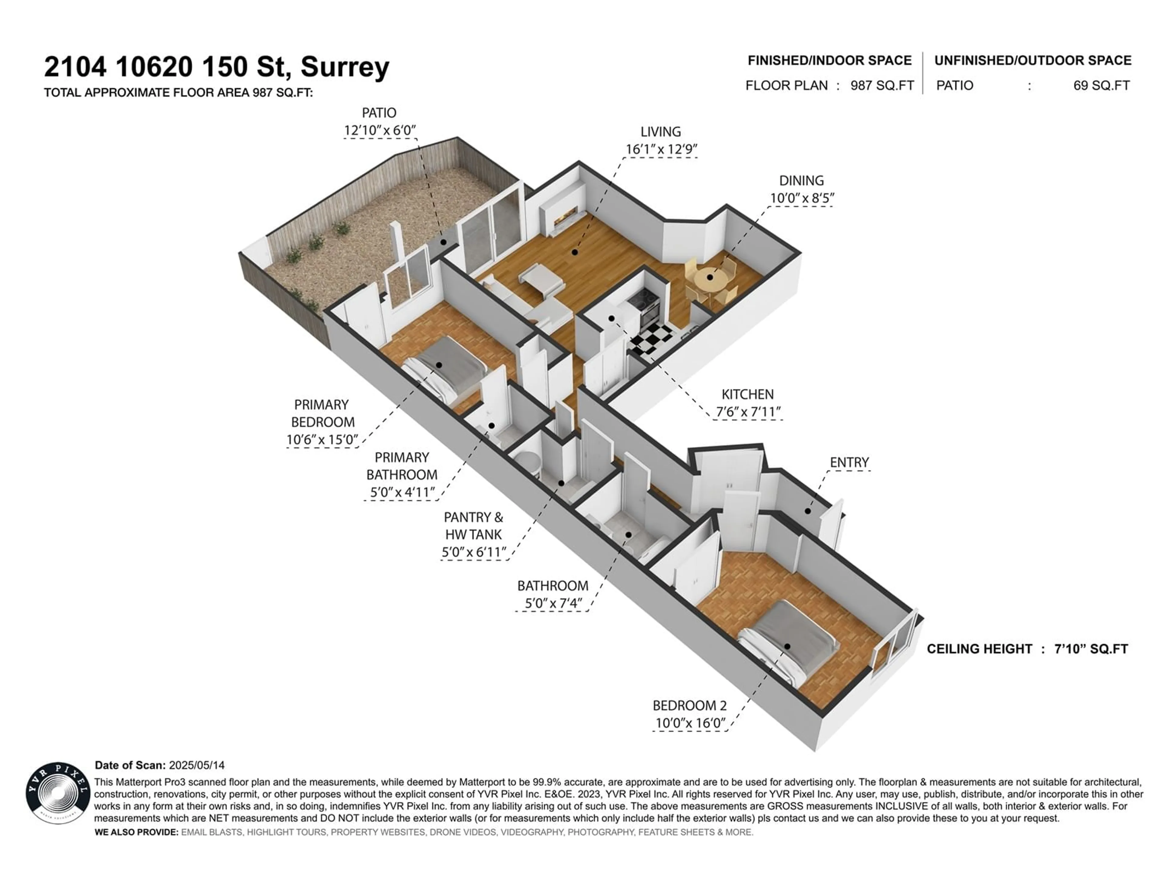 Floor plan for 2104 - 10620 150, Surrey British Columbia V3R7K3