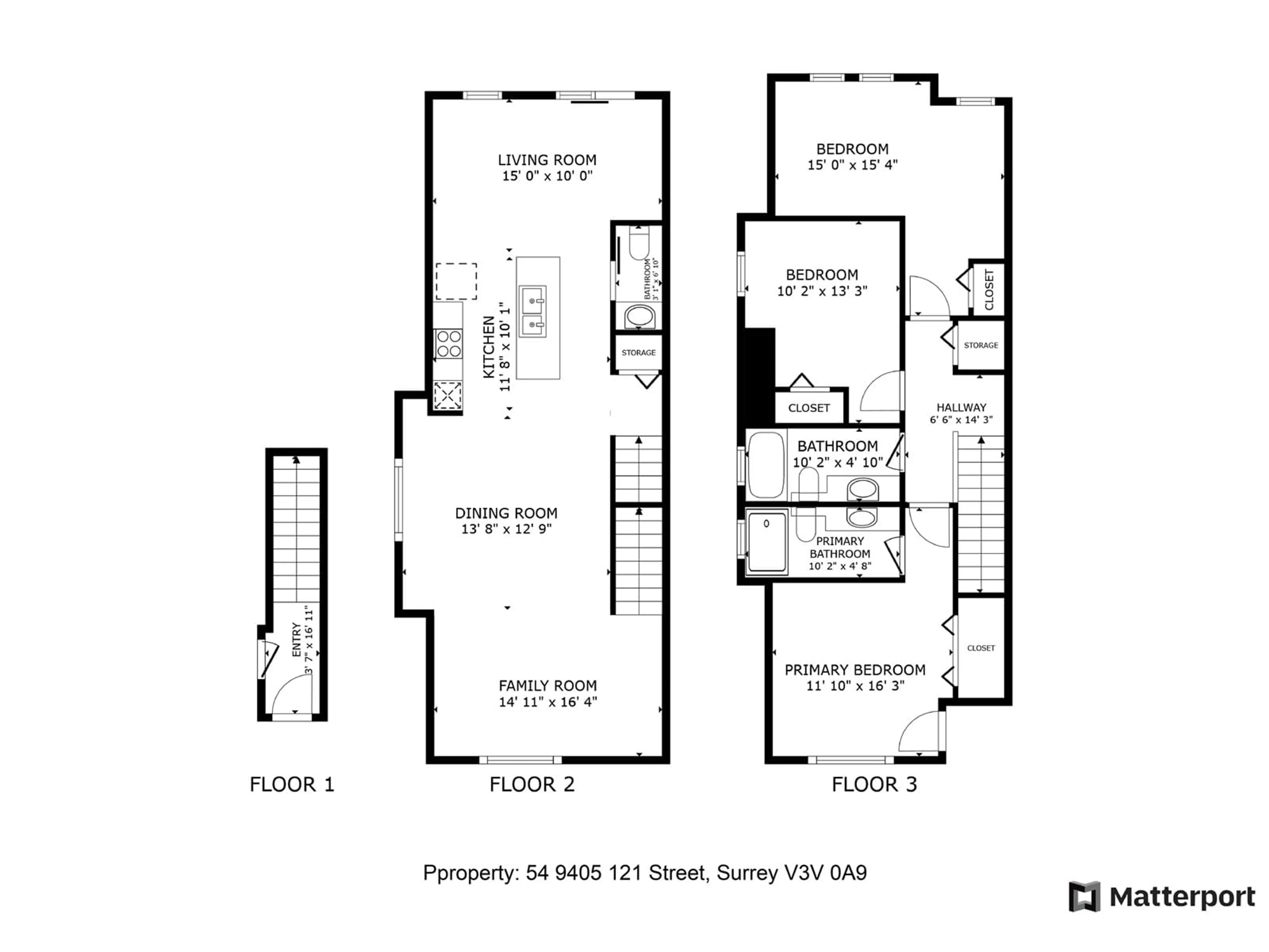 Floor plan for 54 - 9405 121, Surrey British Columbia V3V0A9