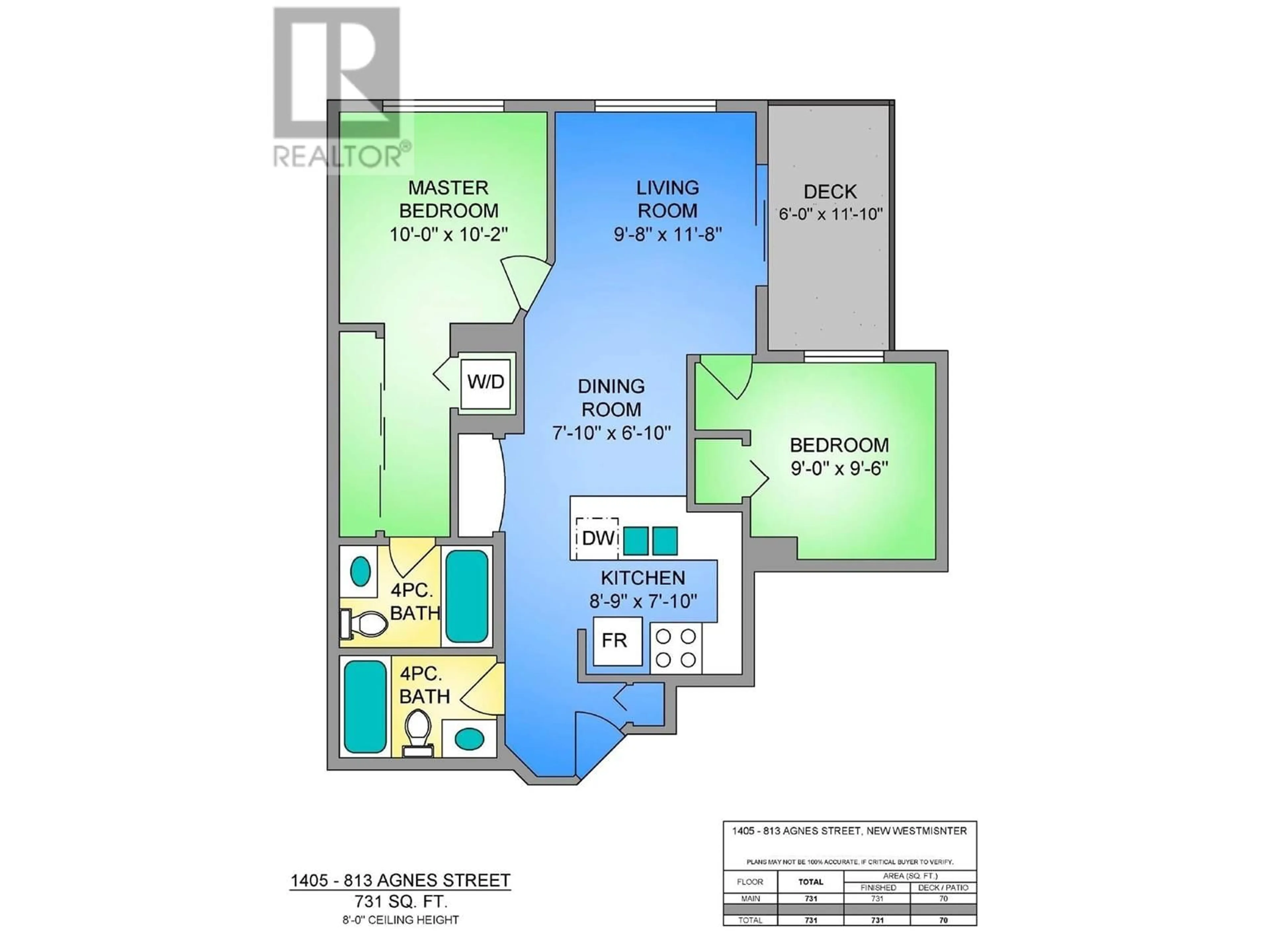 Floor plan for 1405 - 813 AGNES STREET, New Westminster British Columbia V3M0A9