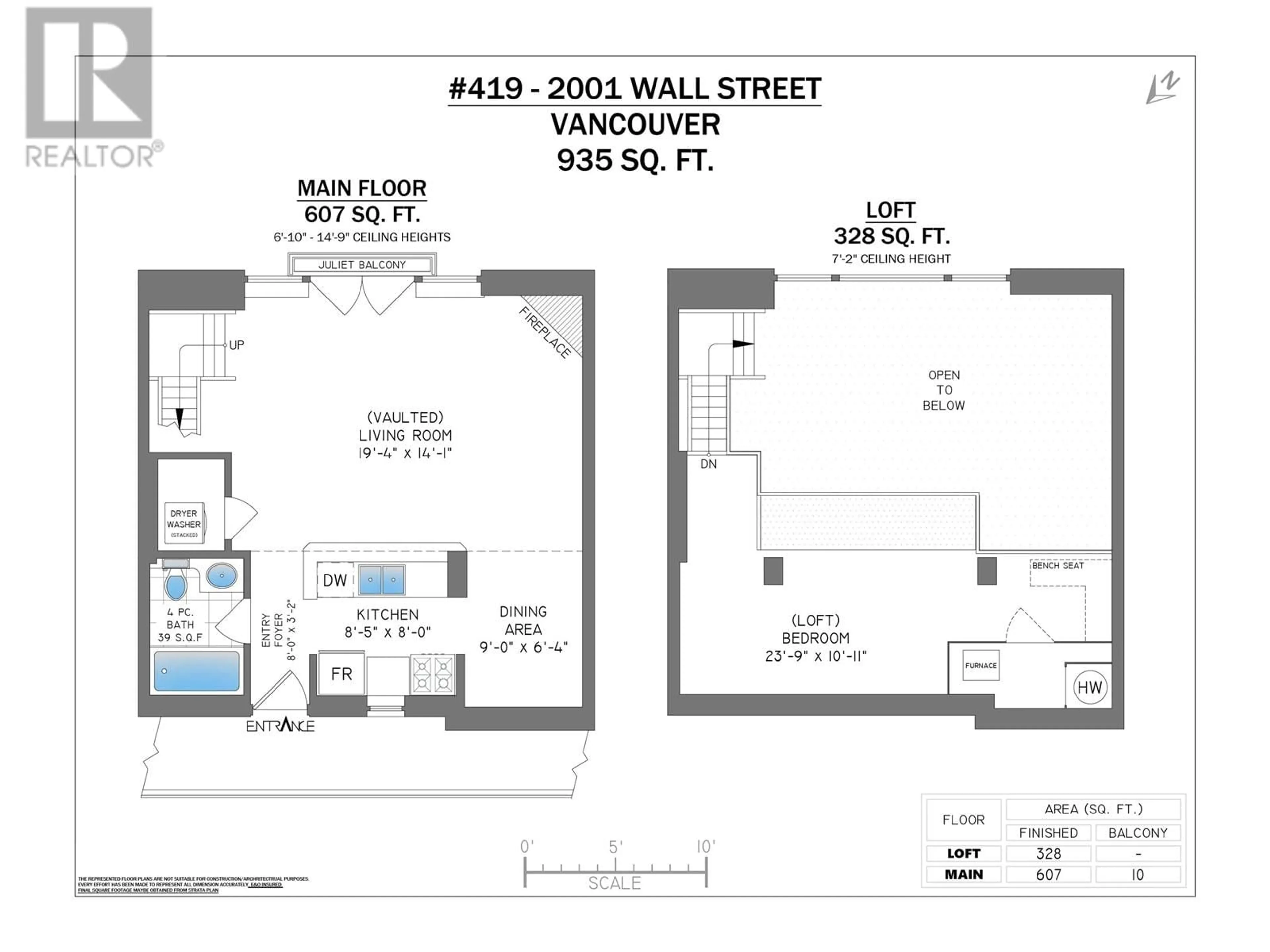Floor plan for 419 - 2001 WALL STREET, Vancouver British Columbia V5L5E4