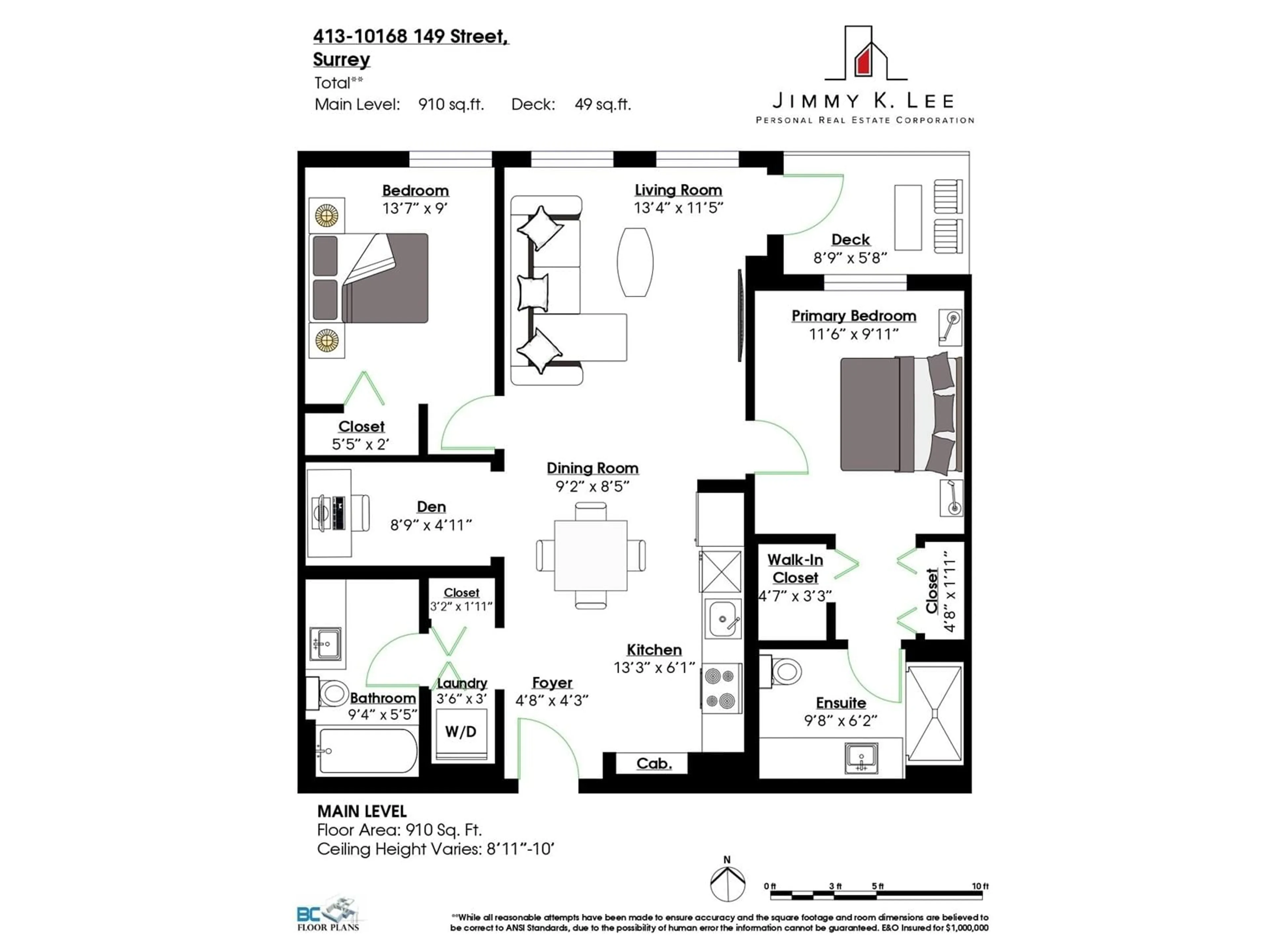 Floor plan for 413 - 10168 149, Surrey British Columbia V3R0E9