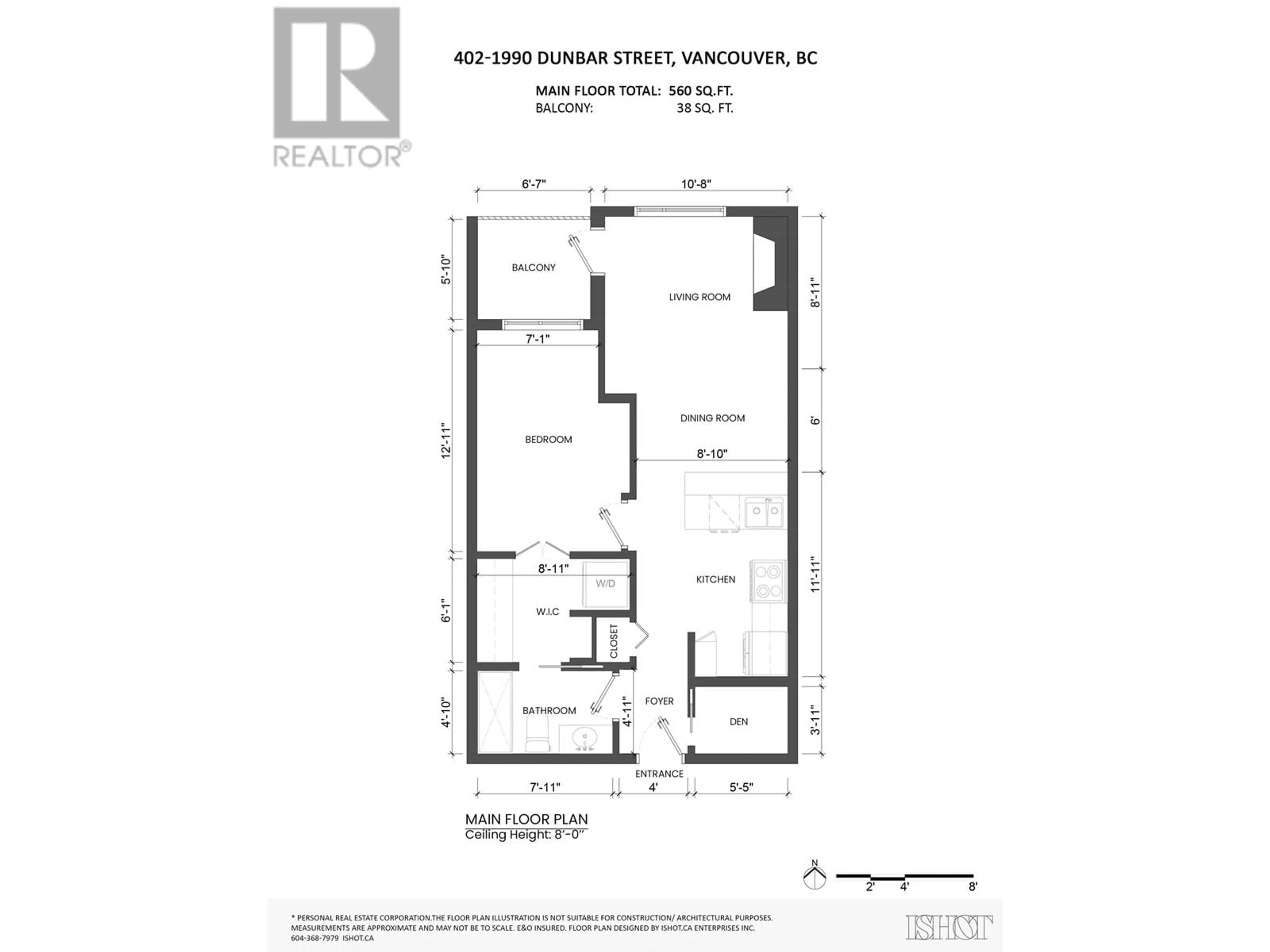 Floor plan for 402 - 1990 DUNBAR STREET, Vancouver British Columbia V6R3M3