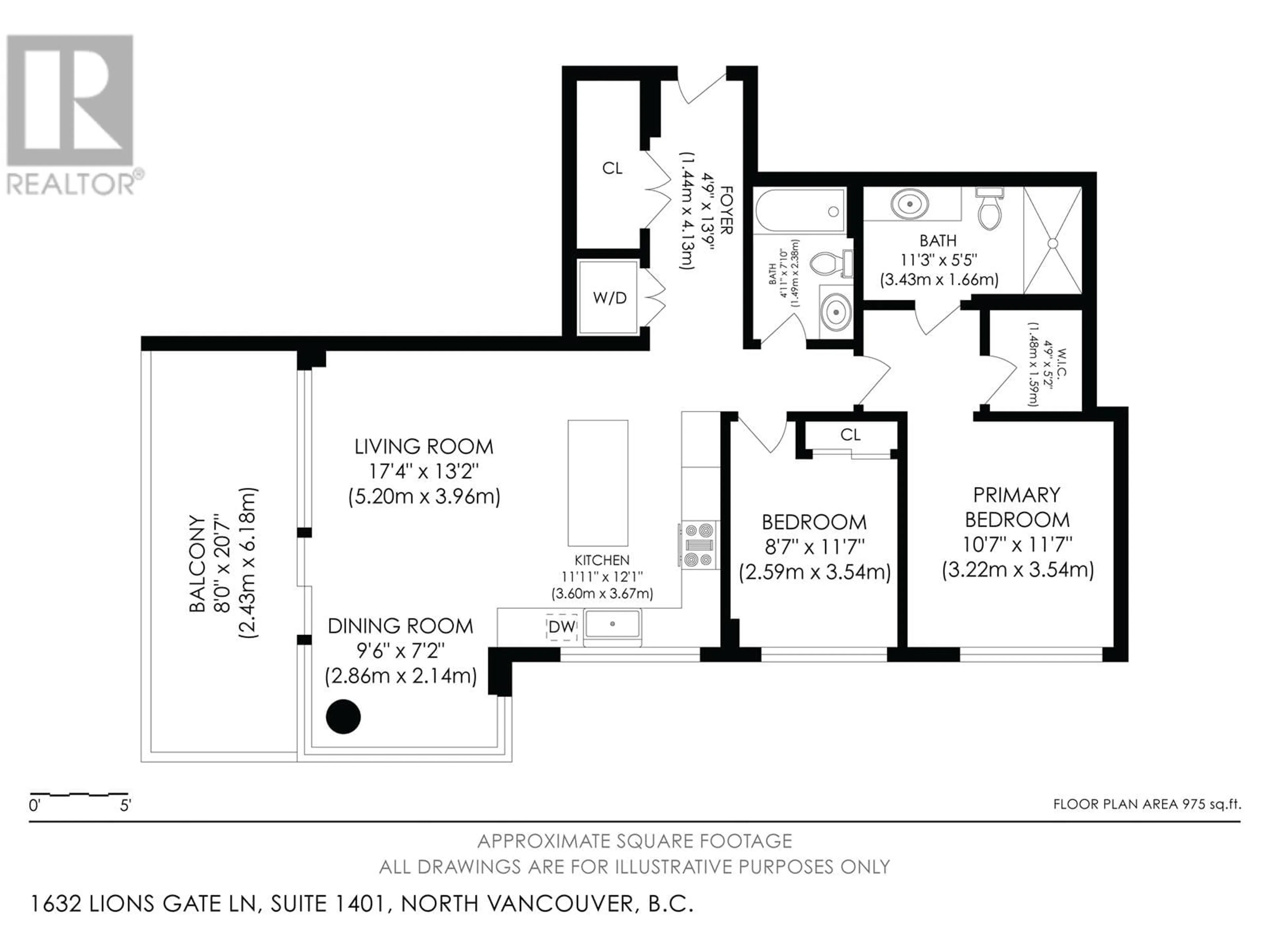 Floor plan for 1401 - 1632 LIONS GATE LANE, North Vancouver British Columbia V7P0E2