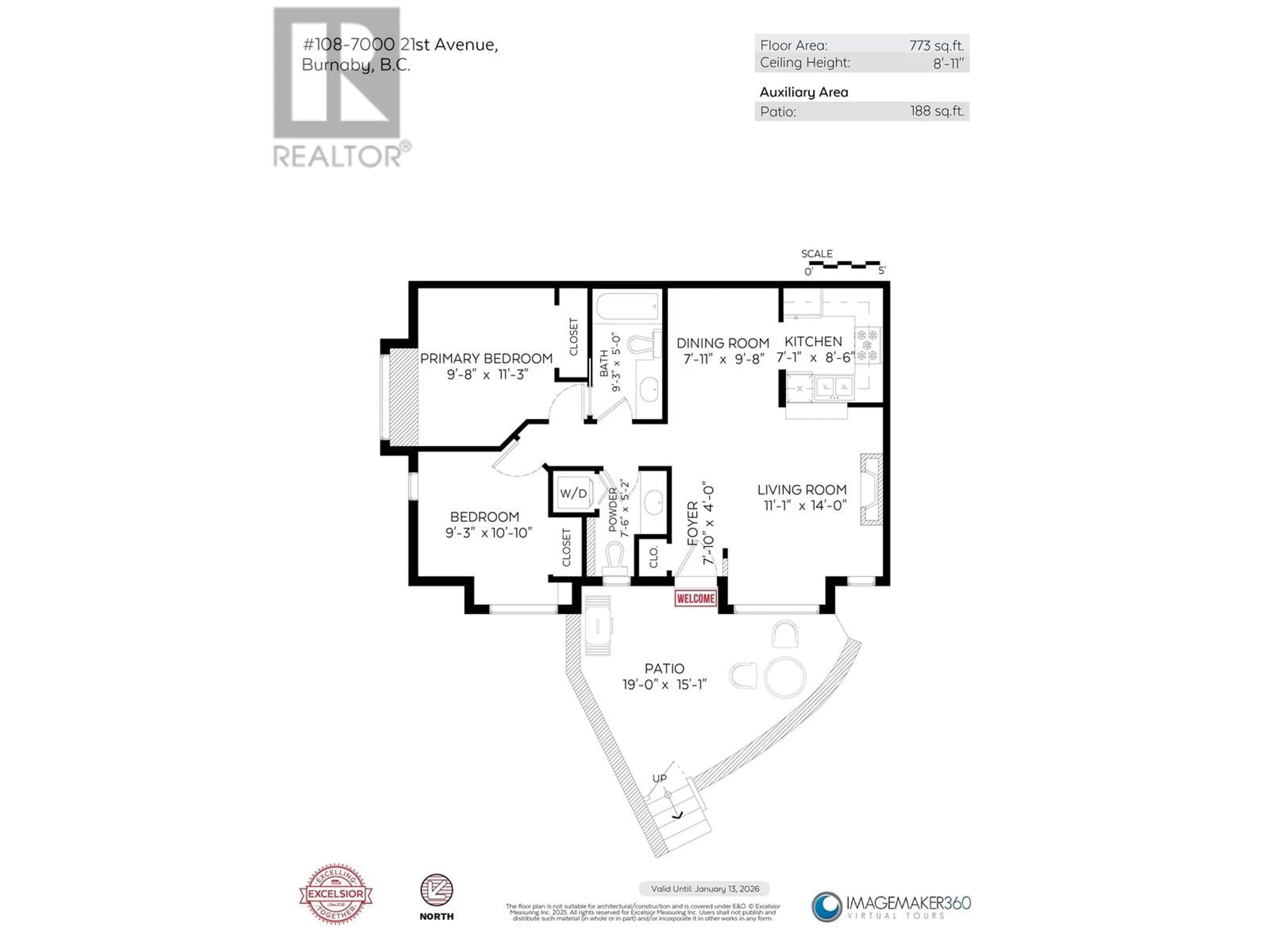 Floor plan for 108 - 7000 21ST AVENUE, Burnaby British Columbia V5E4P1