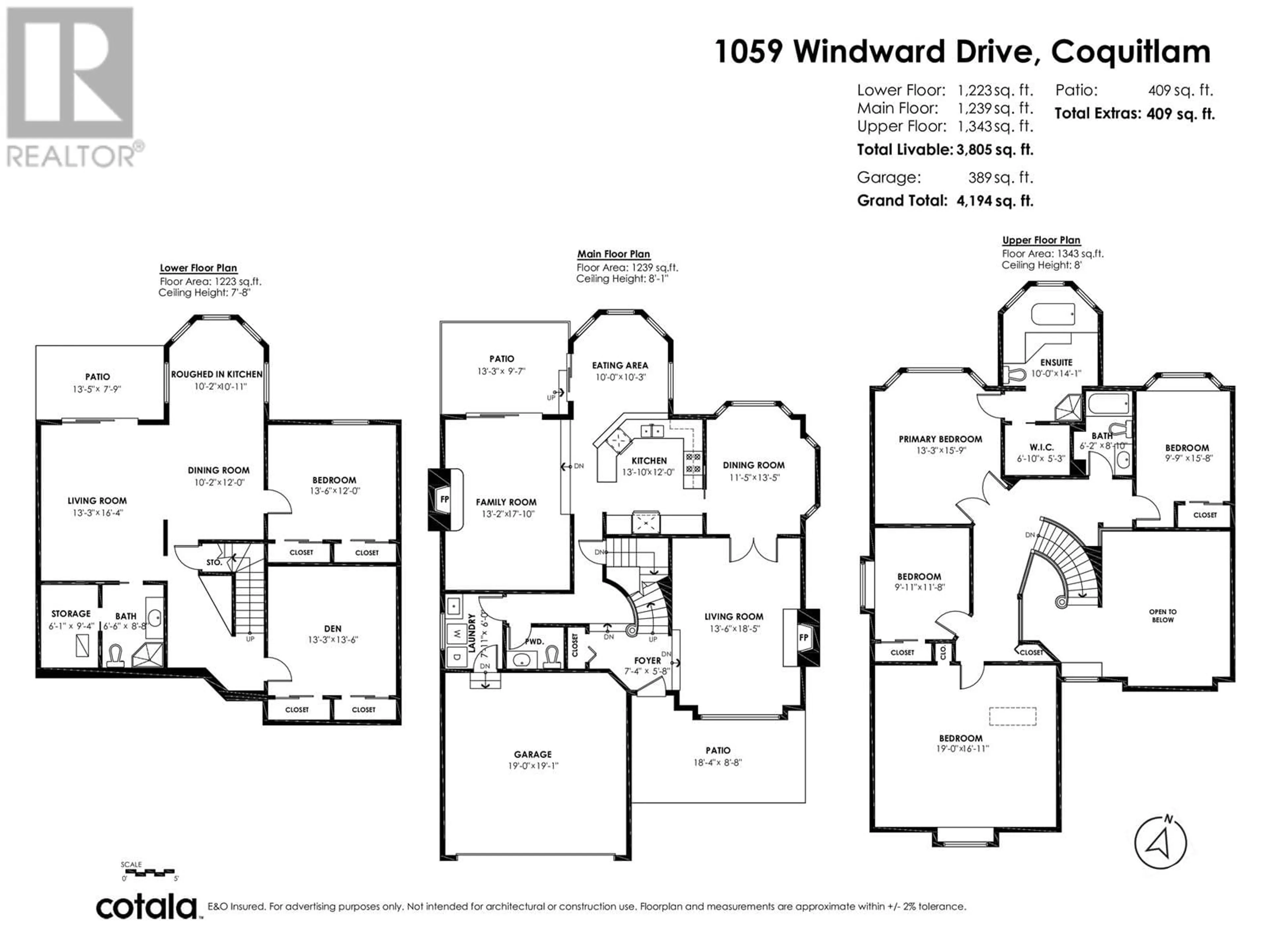 Floor plan for 1059 WINDWARD DRIVE, Coquitlam British Columbia V3C4M5