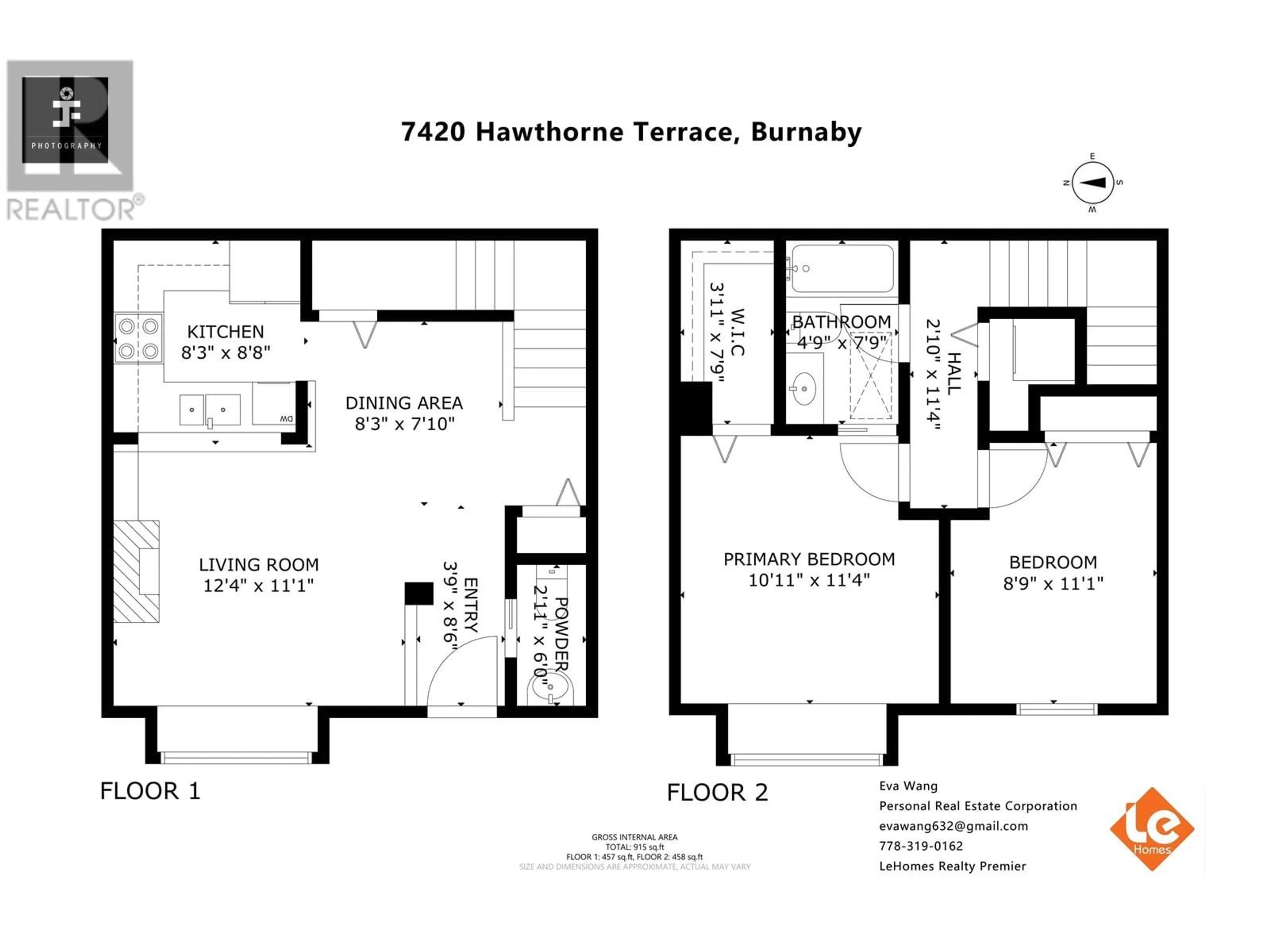 Floor plan for 7420 HAWTHORNE TERRACE, Burnaby British Columbia V5E4K6