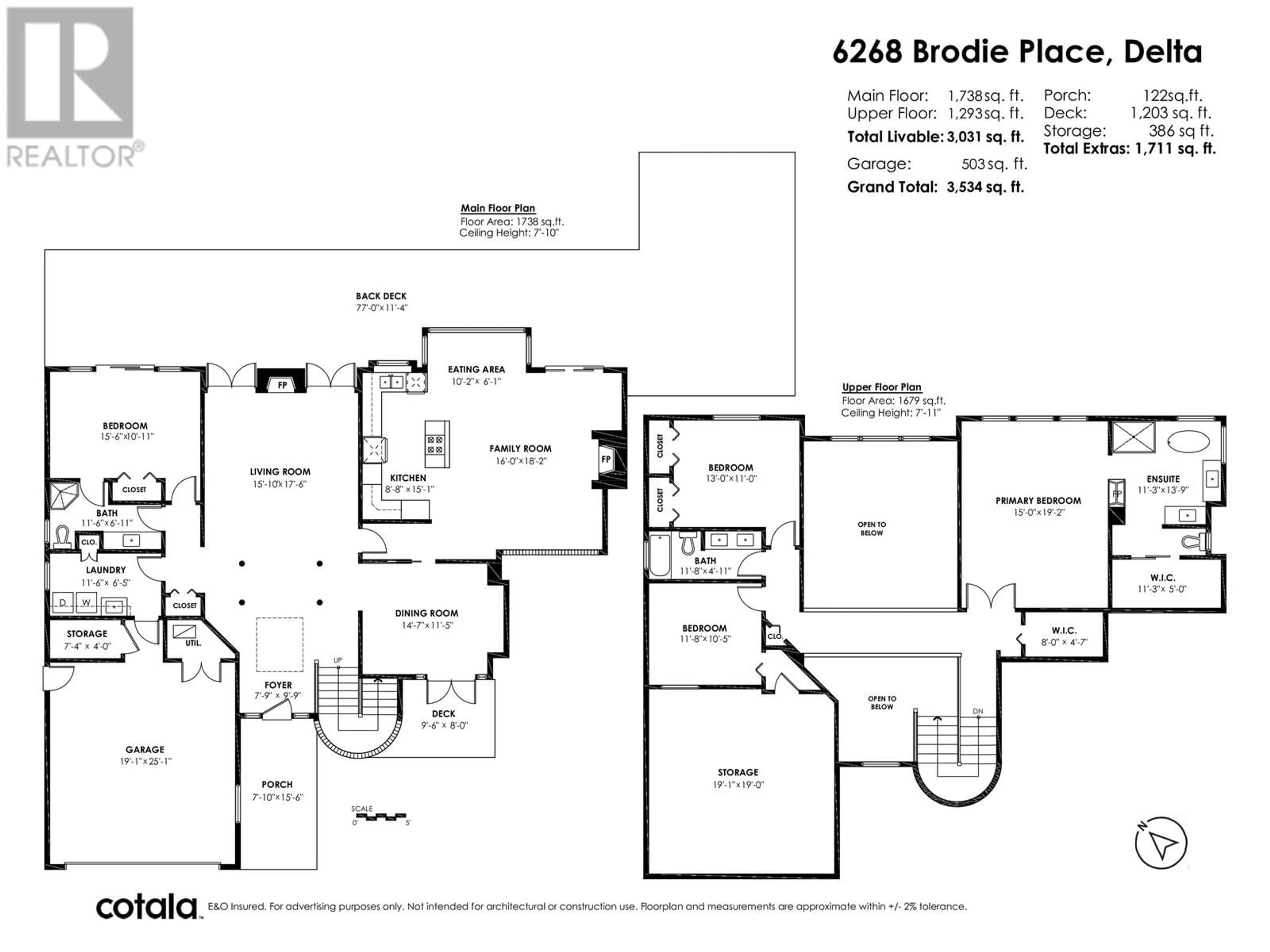 Floor plan for 6268 BRODIE PLACE, Delta British Columbia V4K2B9