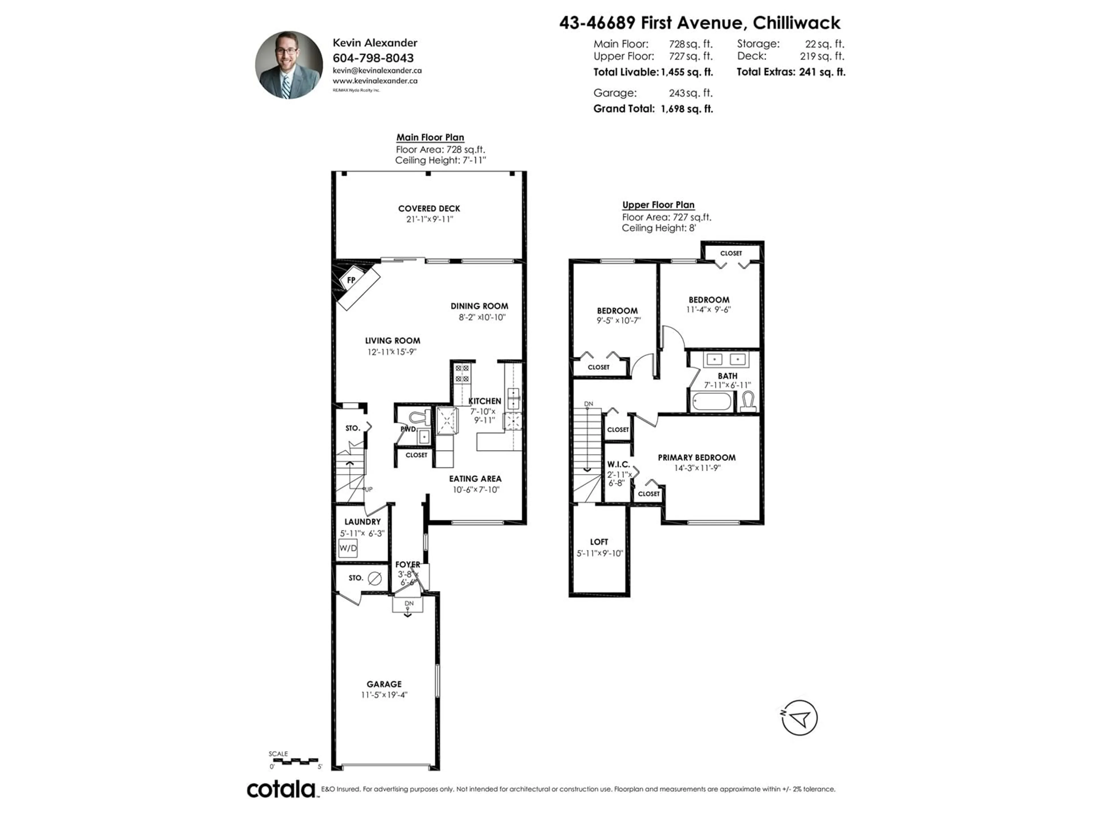 Floor plan for 43 - 46689 FIRST AVENUE, Chilliwack British Columbia V2P1X5