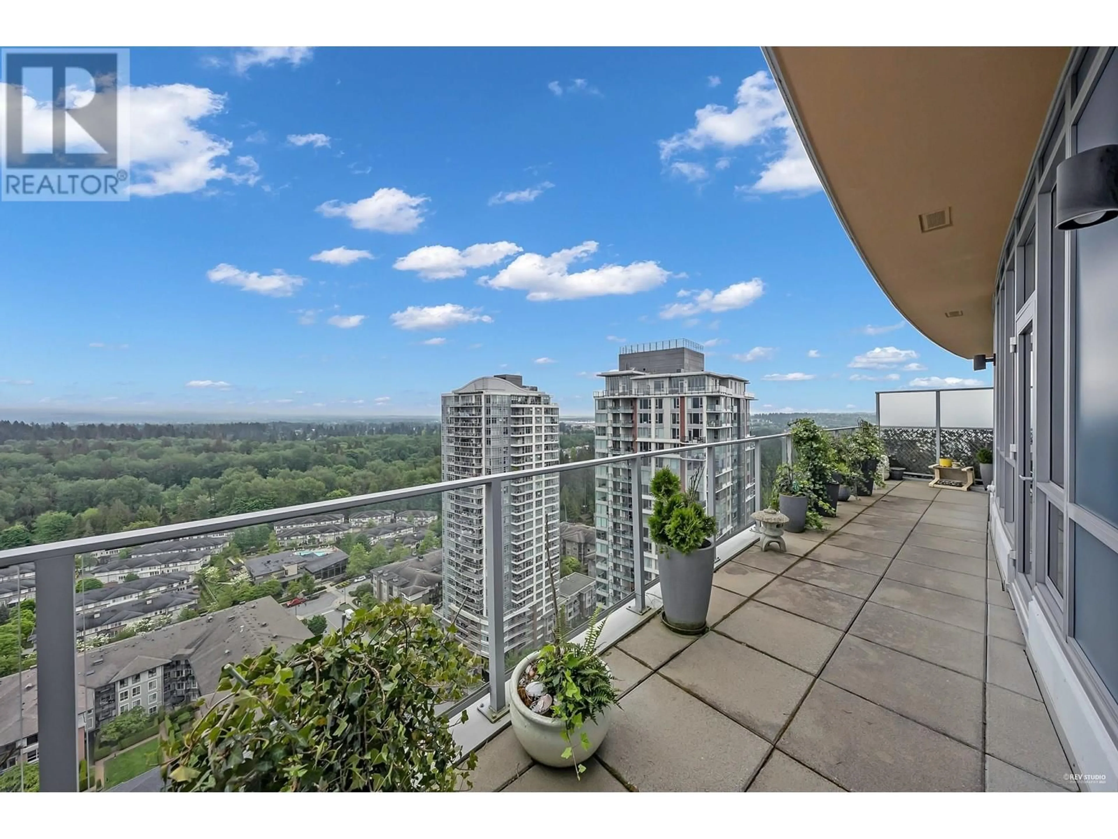 Patio, city buildings view from balcony for 2902 - 3093 WINDSOR GATE, Coquitlam British Columbia V3B0N2