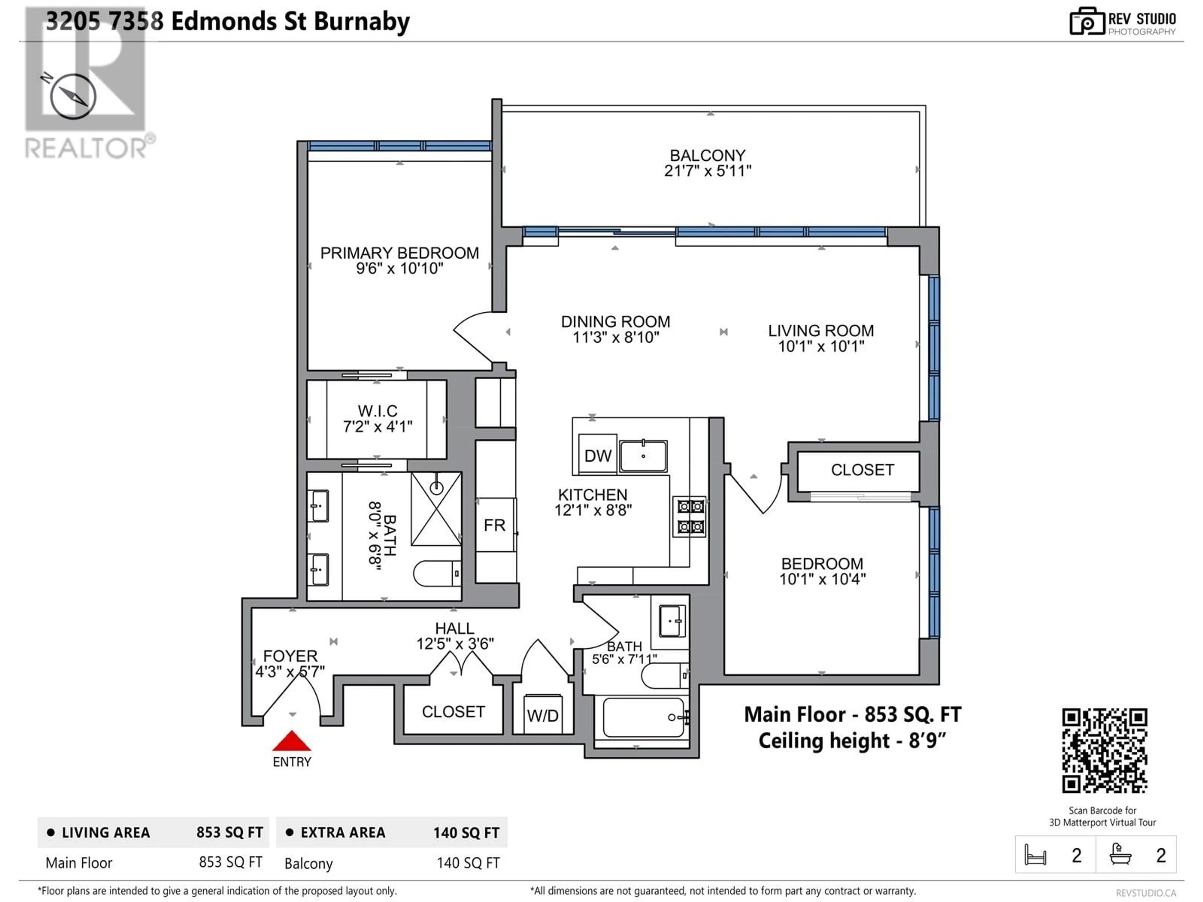 Floor plan for 3205 - 7358 EDMONDS STREET, Burnaby British Columbia V3N0H1