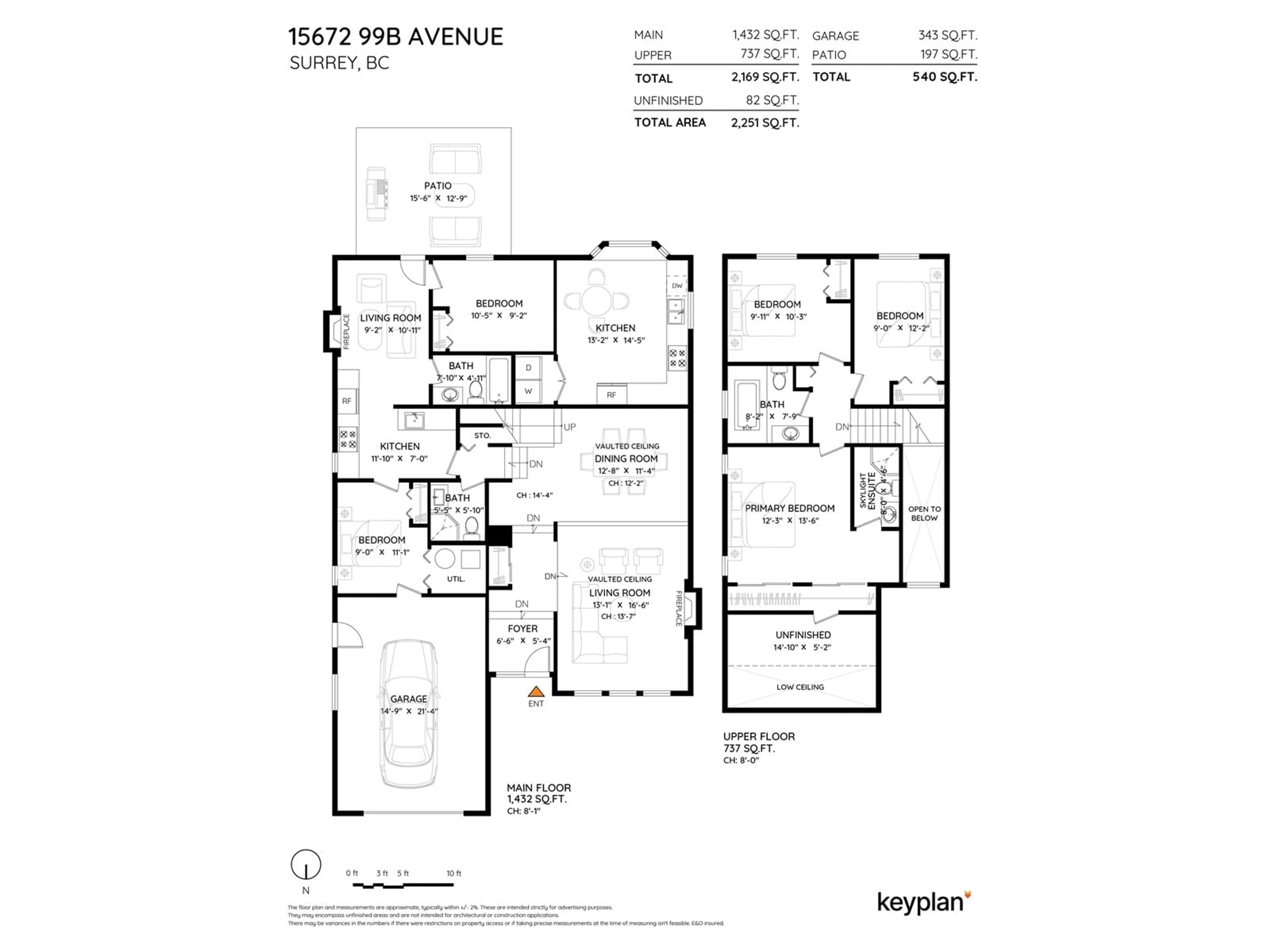 Floor plan for 15672 99B, Surrey British Columbia V4N2W3