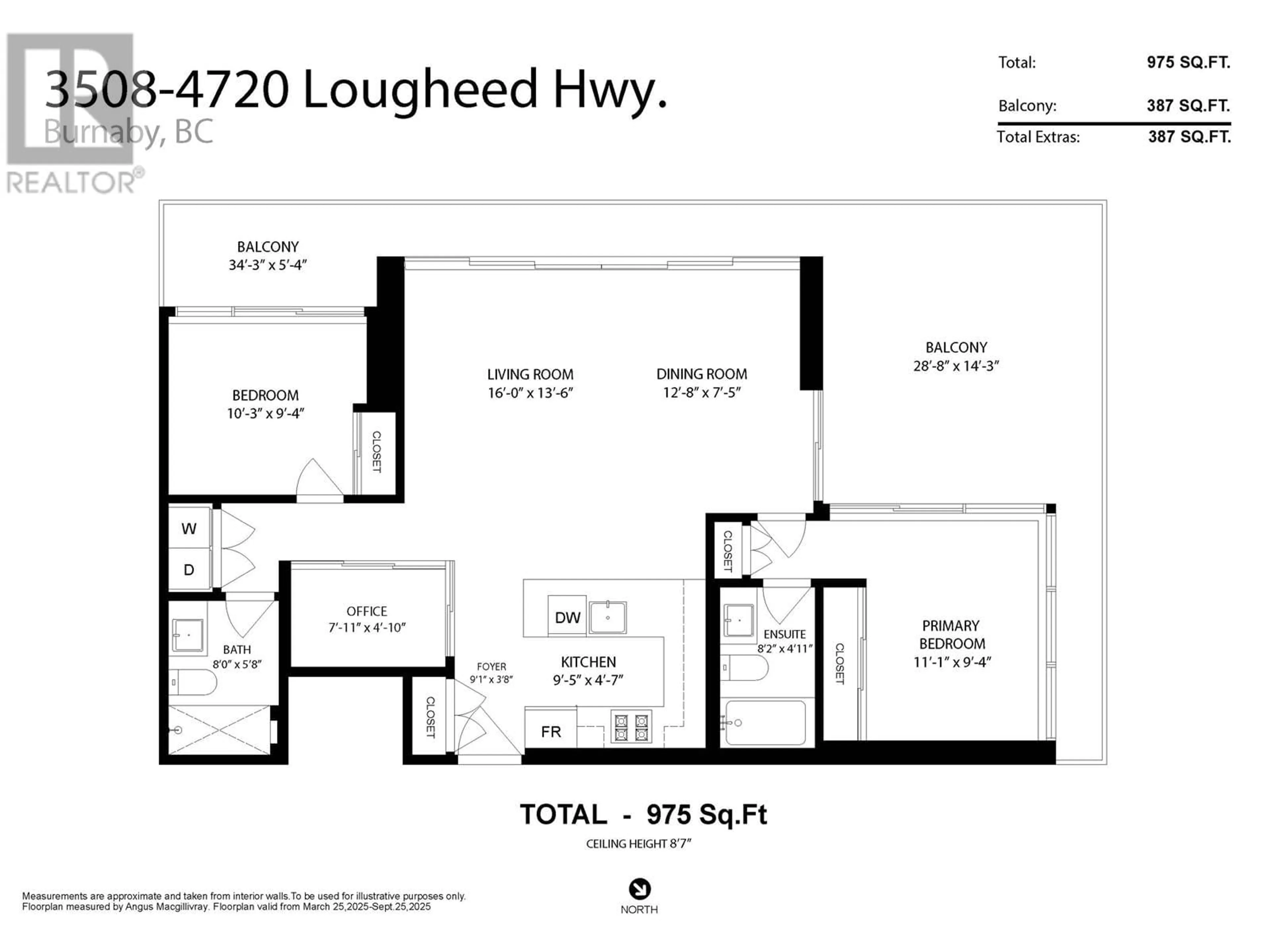 Floor plan for 3508 - 4720 LOUGHEED HIGHWAY, Burnaby British Columbia V5C0M8