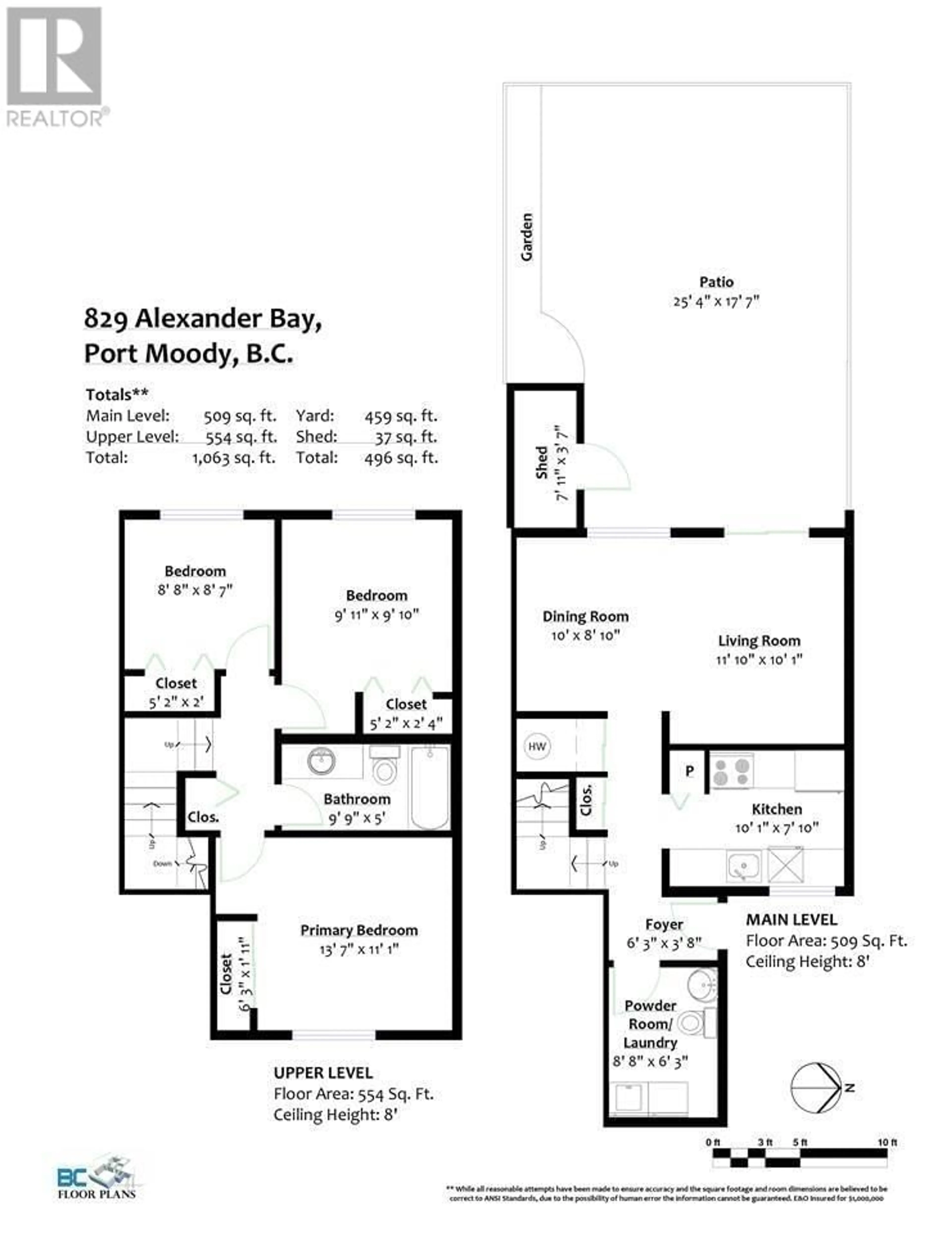 Floor plan for 829 ALEXANDER BAY, Port Moody British Columbia V3H3R7
